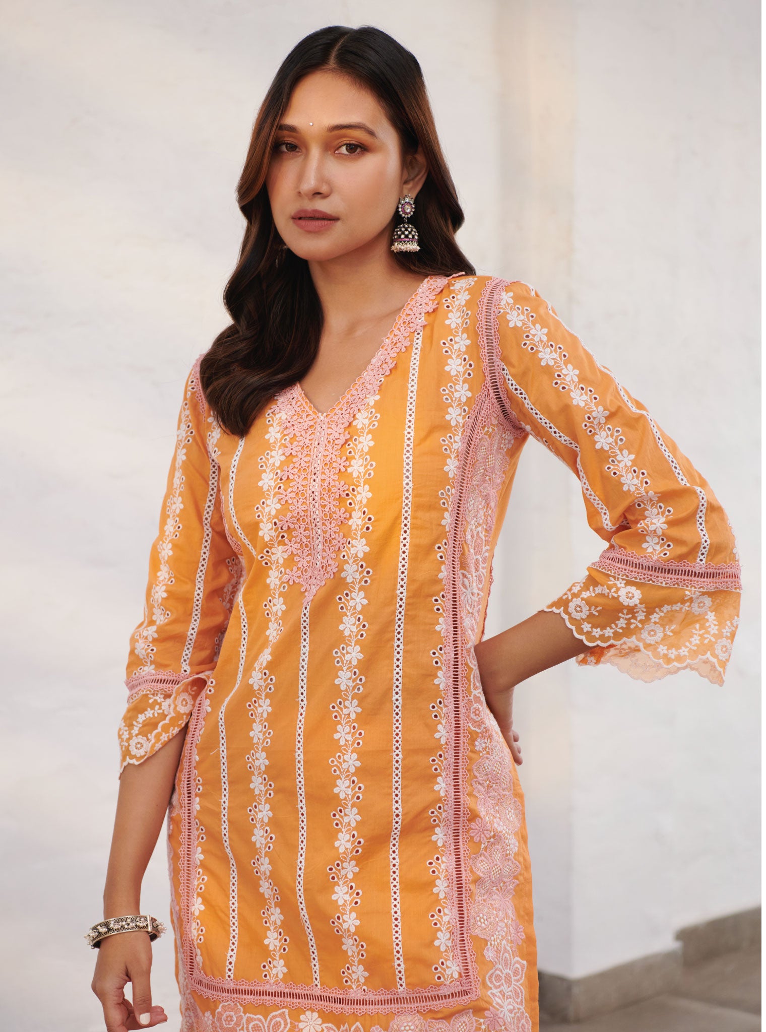 Wiltshire Cotton Orange Kurta Set
