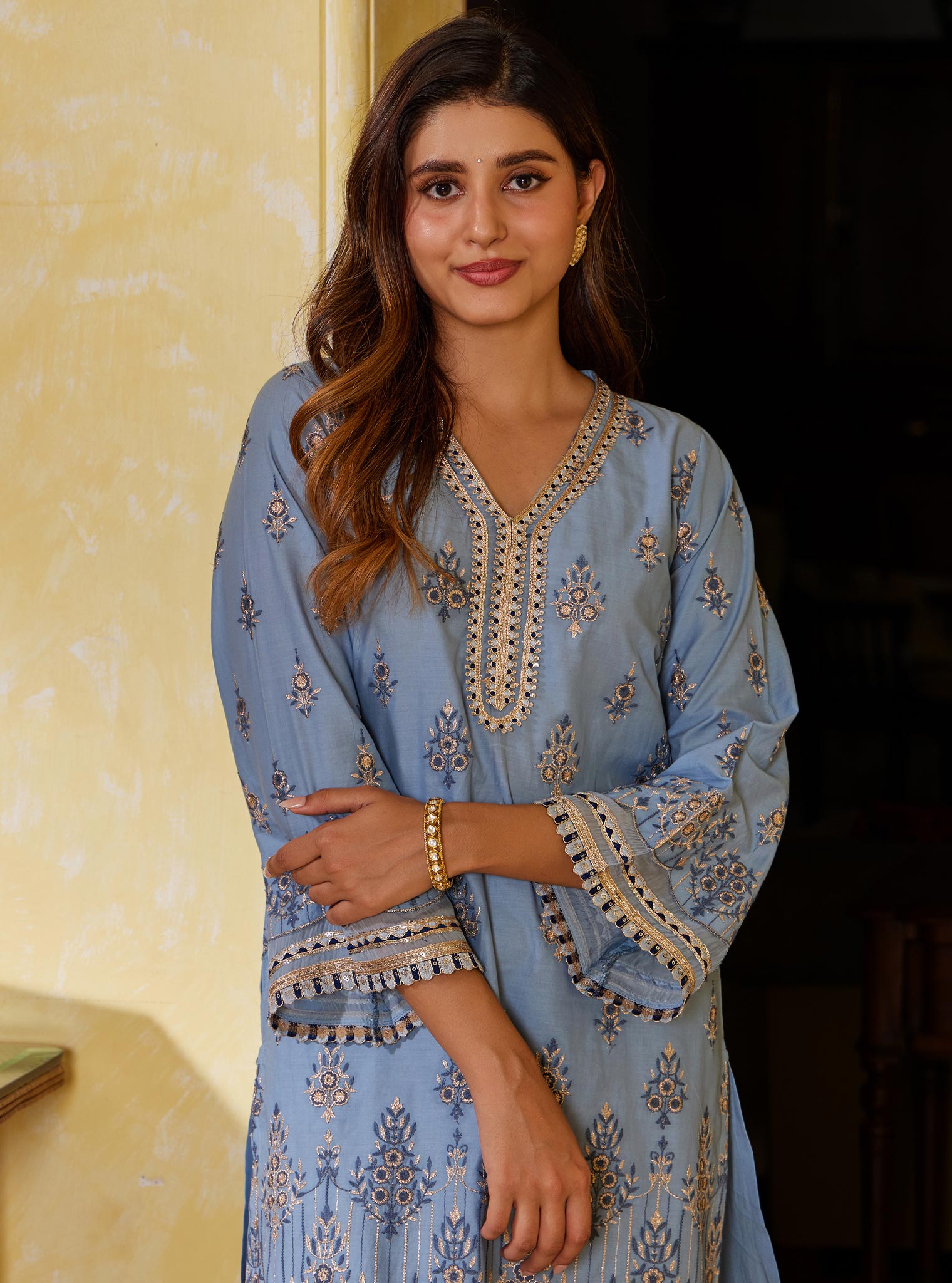 Amaltas Cotton Dark Blue Kurta Set