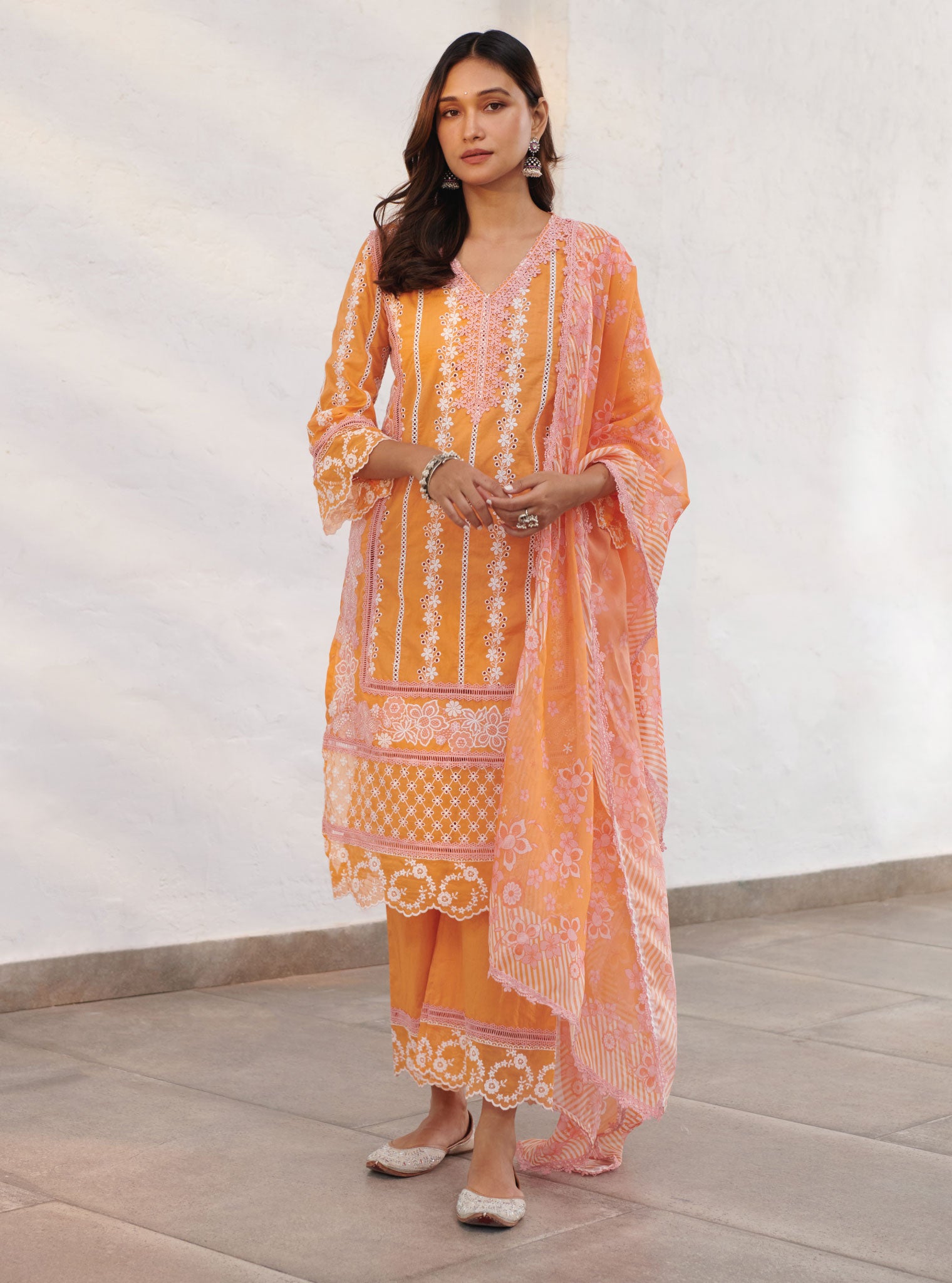 Wiltshire Cotton Orange Kurta Set