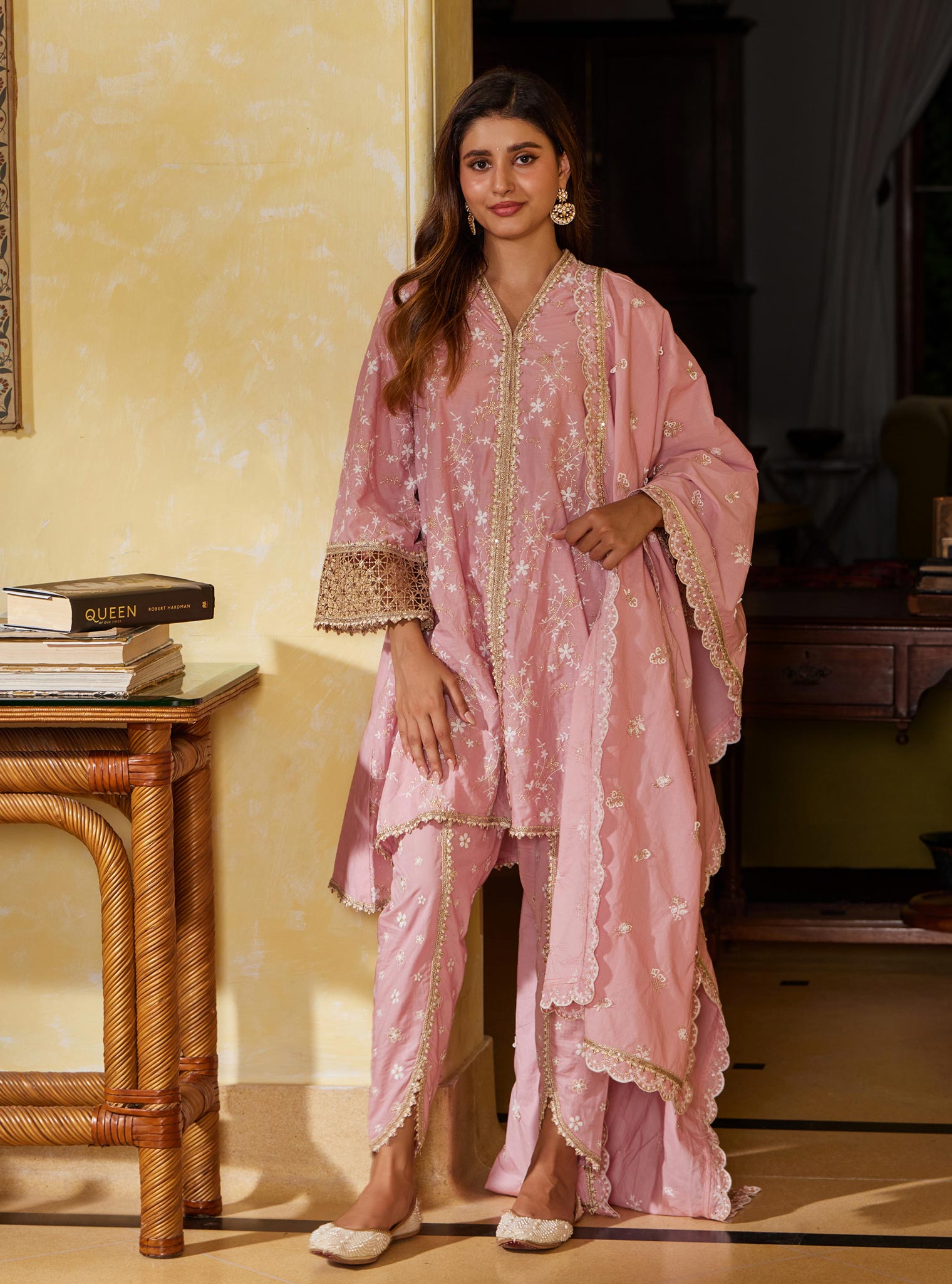 Avira Cotton Pink Kurta Set