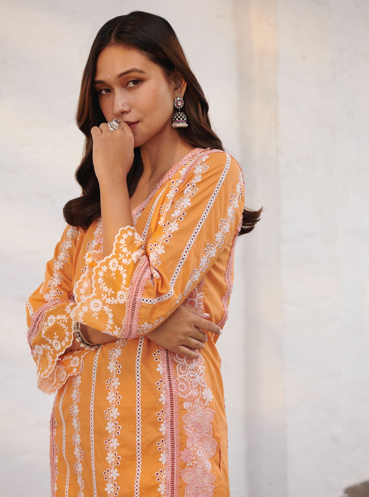 Wiltshire Cotton Orange Kurta Set