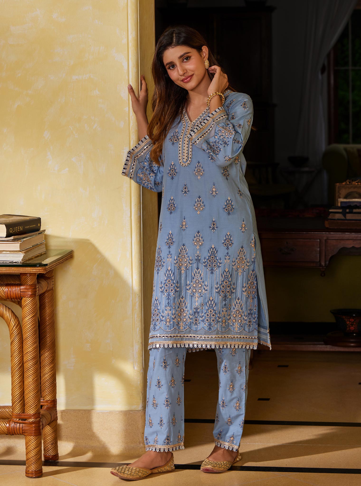 Amaltas Cotton Dark Blue Kurta Set