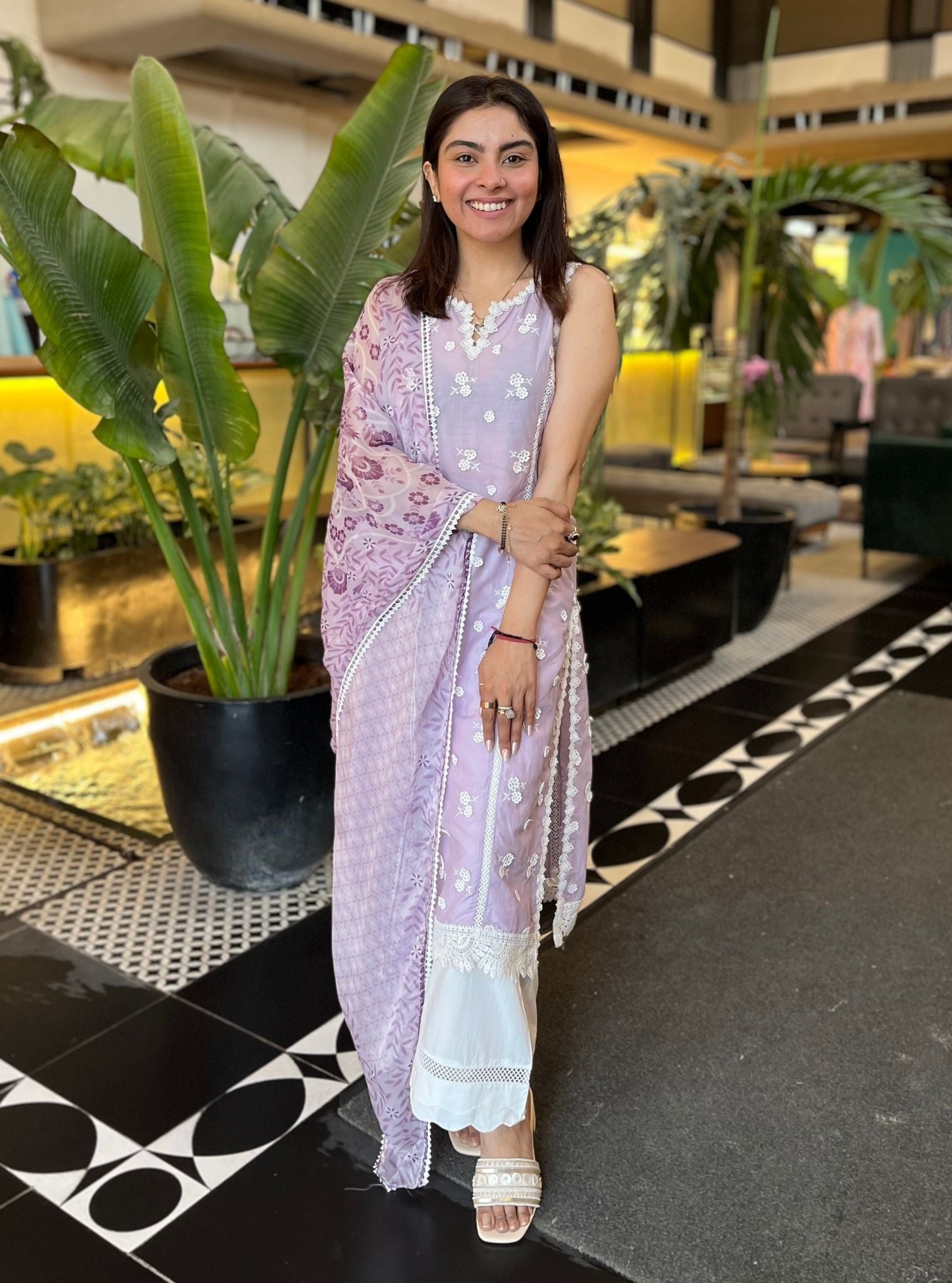 Meha Cotton Lilac Kurta Set