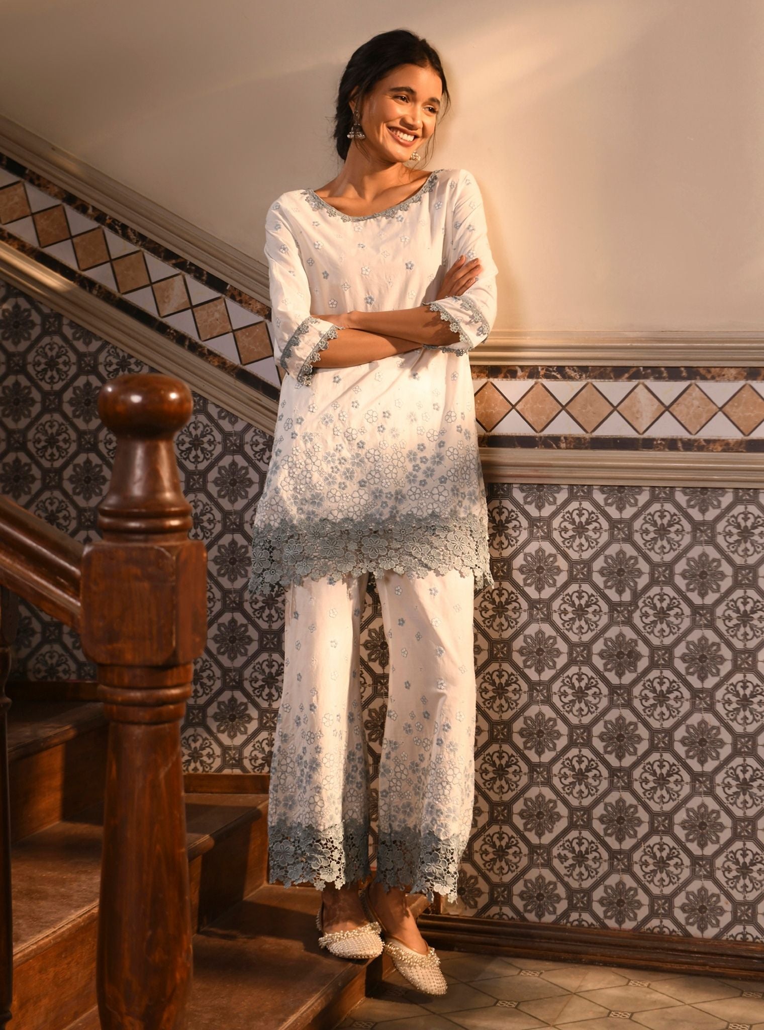 Amiya Cotton White Kurta Set