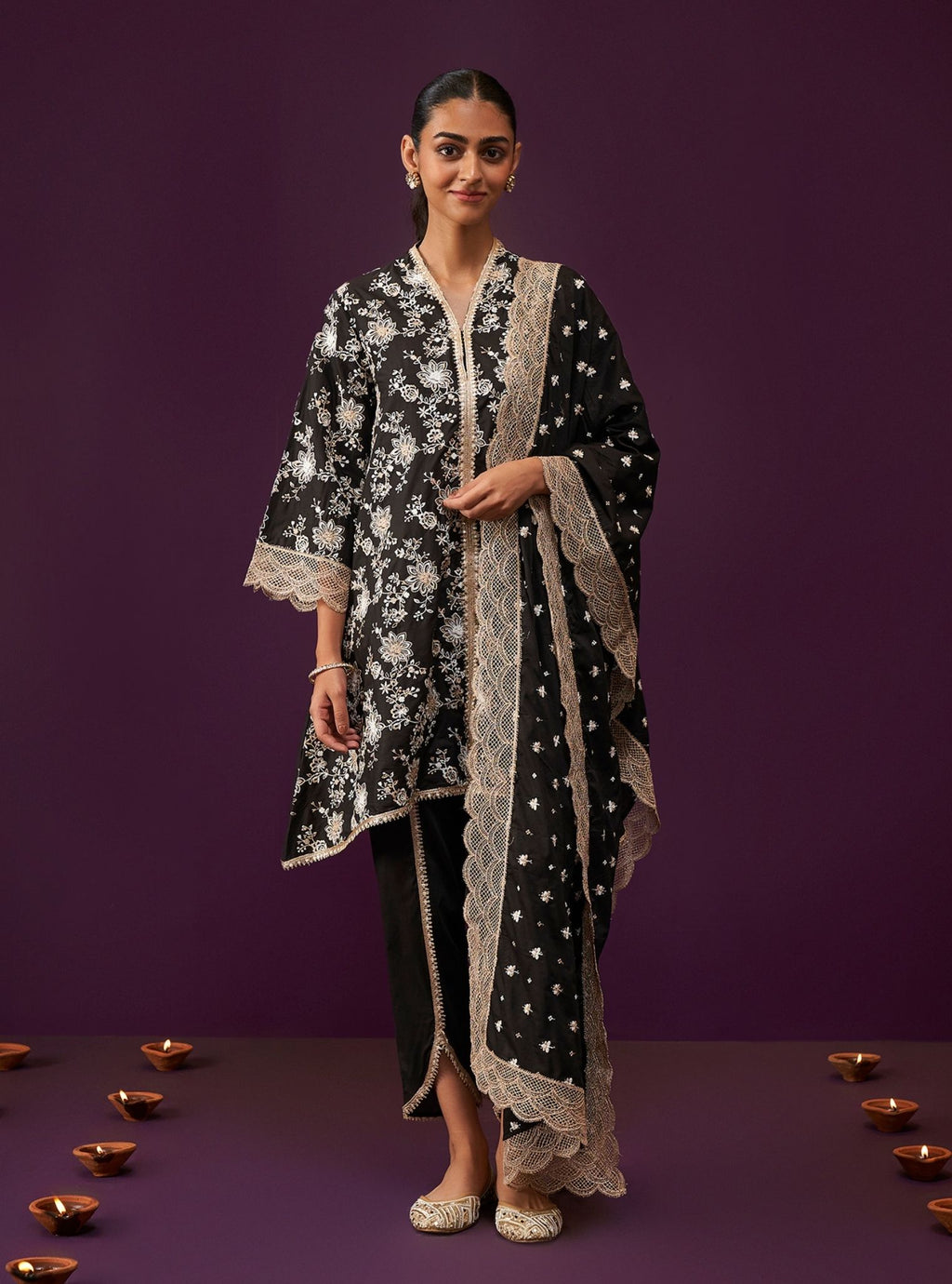 Nivi Supima Cotton Black Kurta With Ilya Pant main image 0
