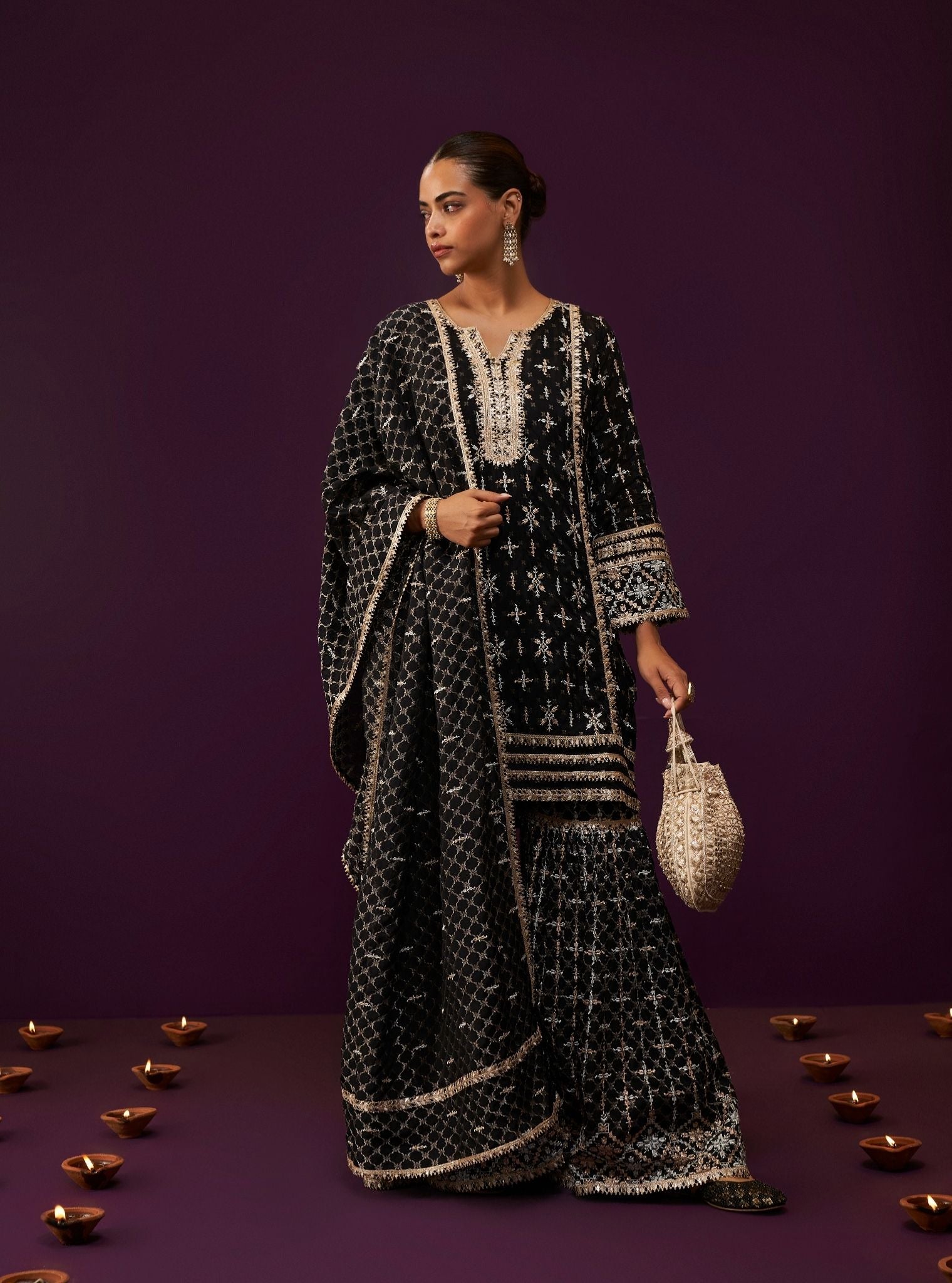 Mehreen Banarsi Black Kurta Set