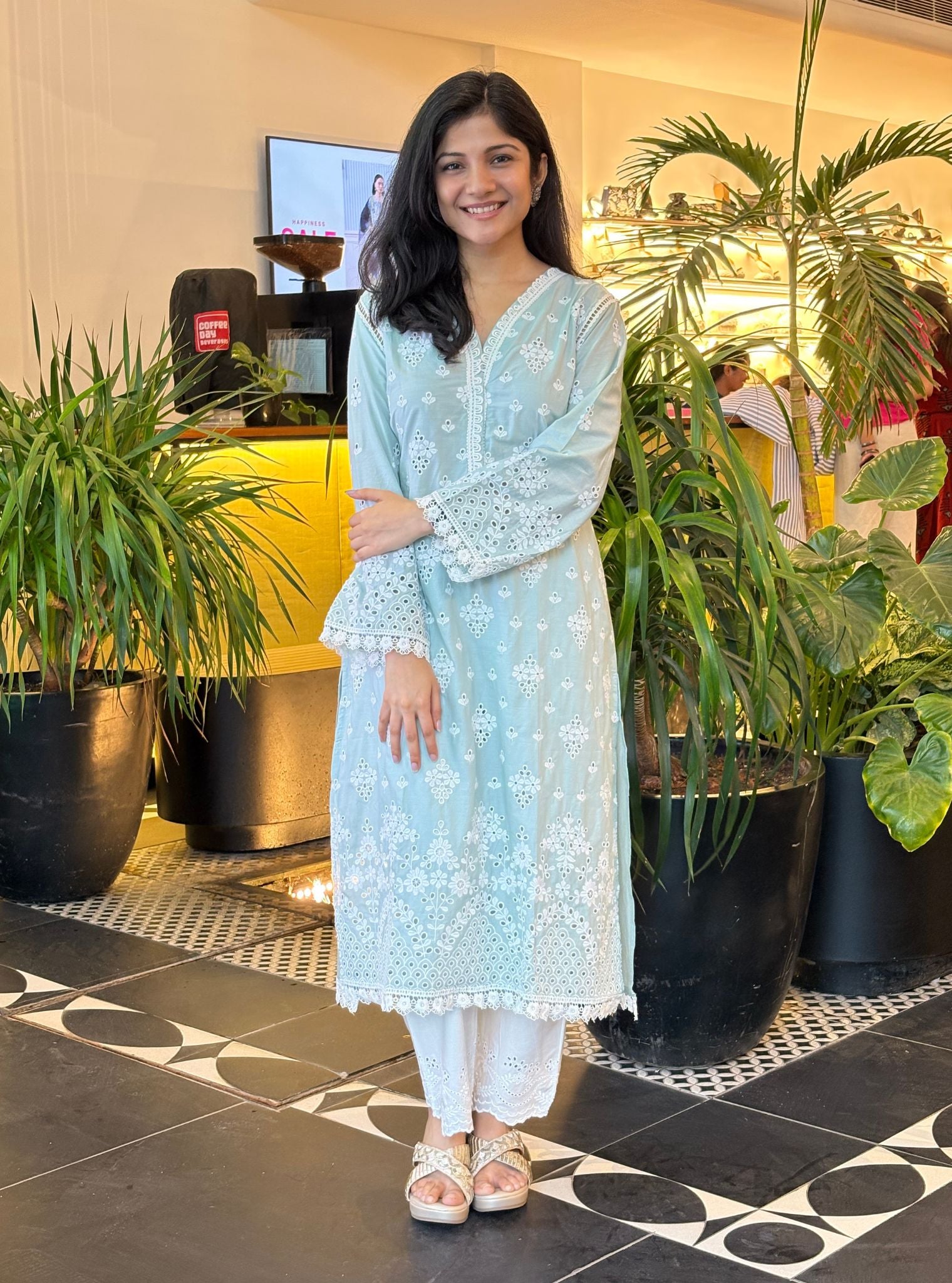 Peehu Cotton Light Blue Kurta Set