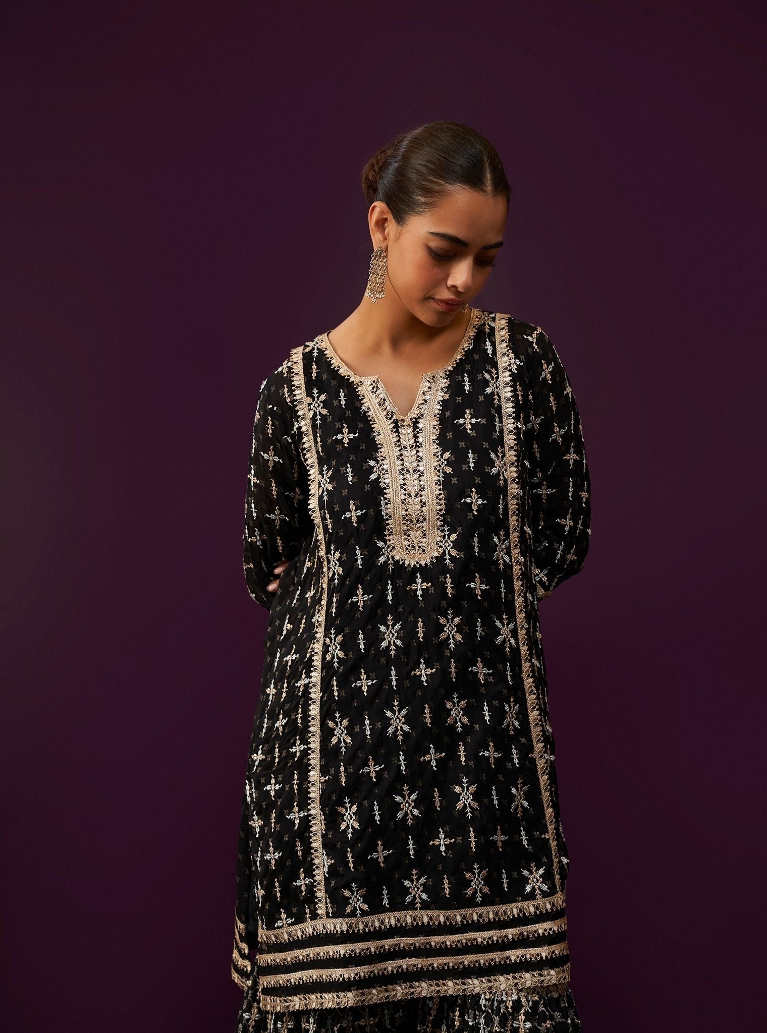 Mehreen Banarsi Black Kurta Set