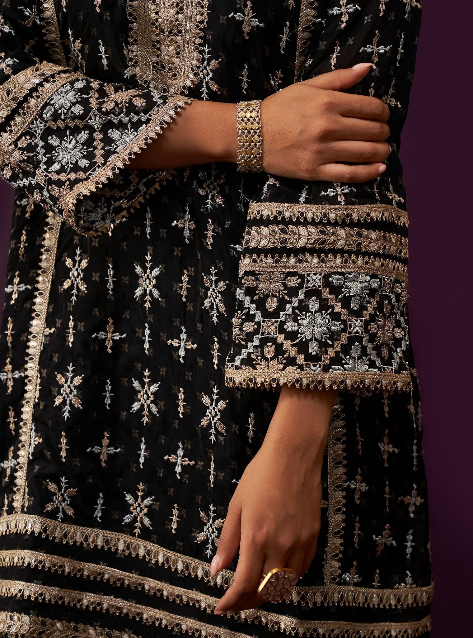 Mehreen Banarsi Black Kurta Set