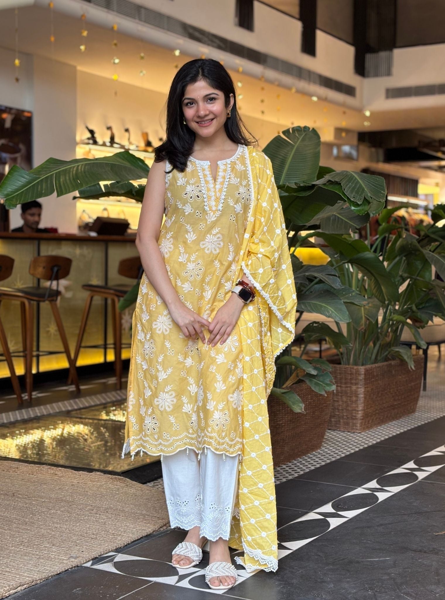 Neel Supima Cotton Yellow Kurta Set