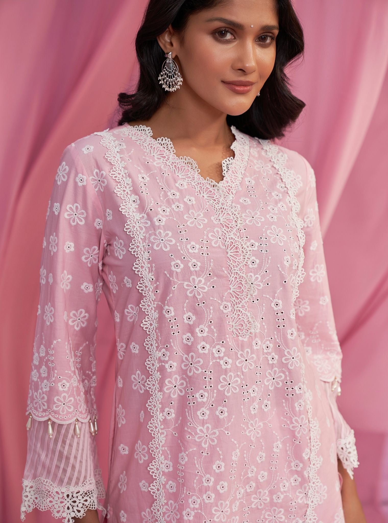 Adhira Cotton Pink Kurta Set