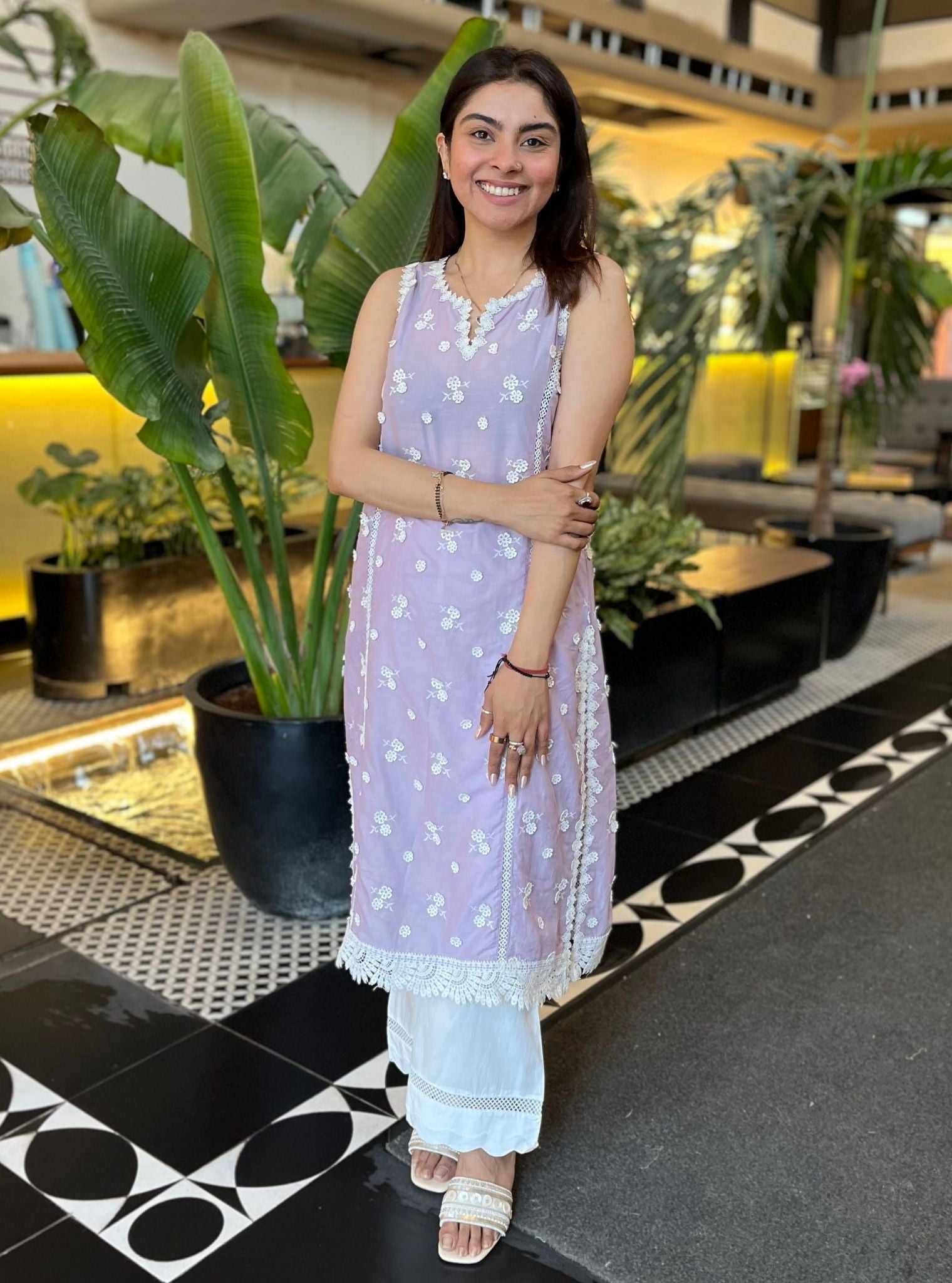 Meha Cotton Lilac Kurta Set