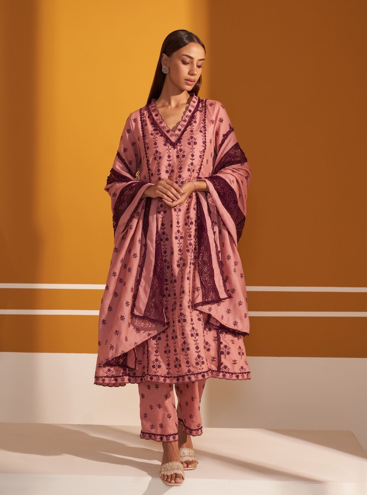 Selby Wool Pink Kurta Set