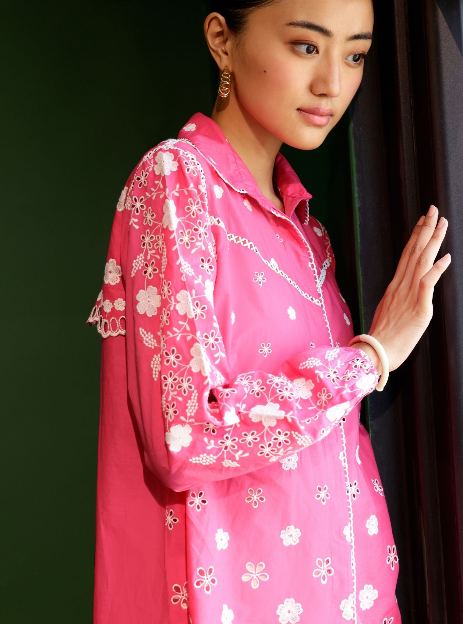 Blaine Cotton Fuschia Shirt