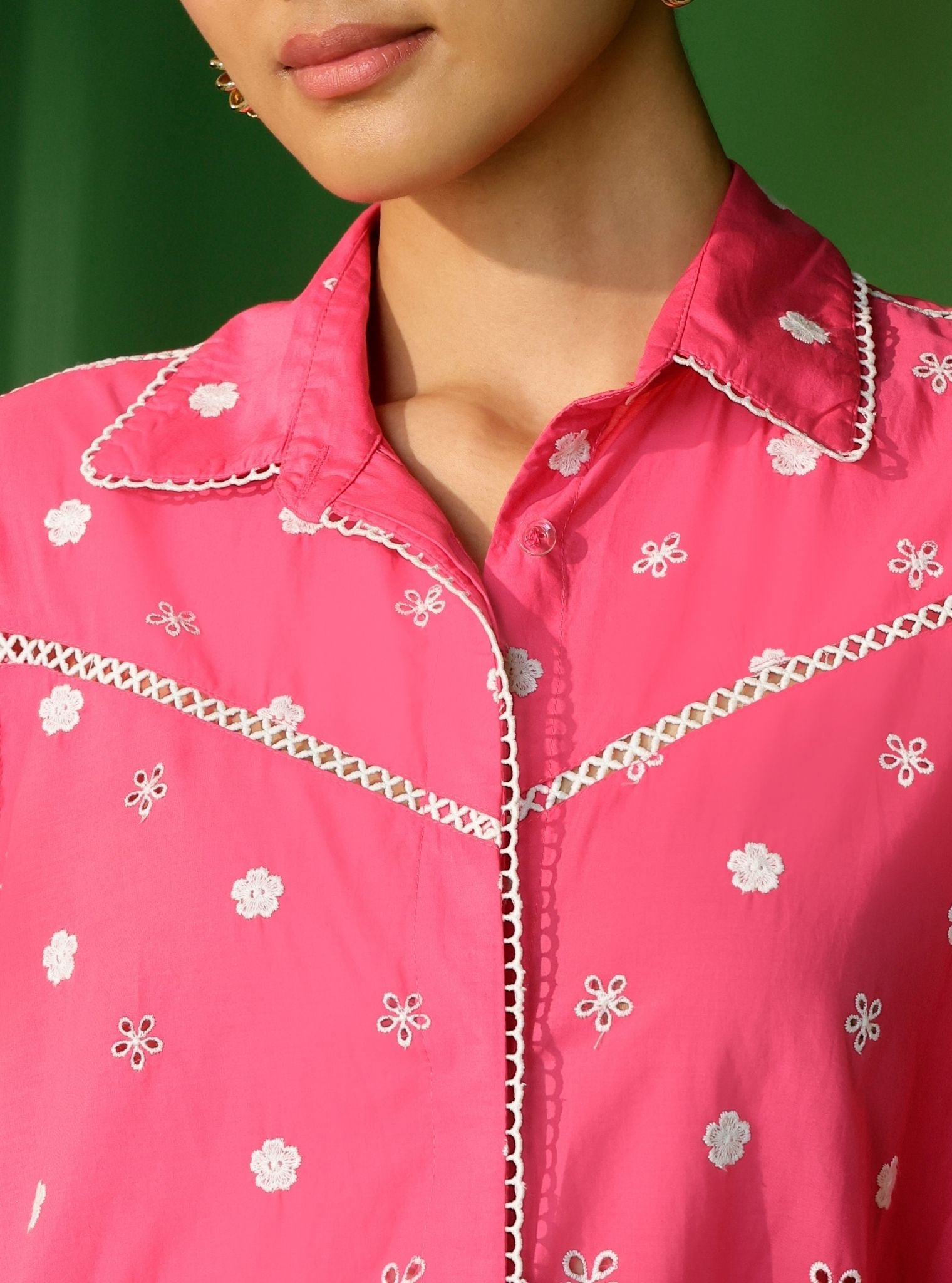 Blaine Cotton Fuschia Shirt