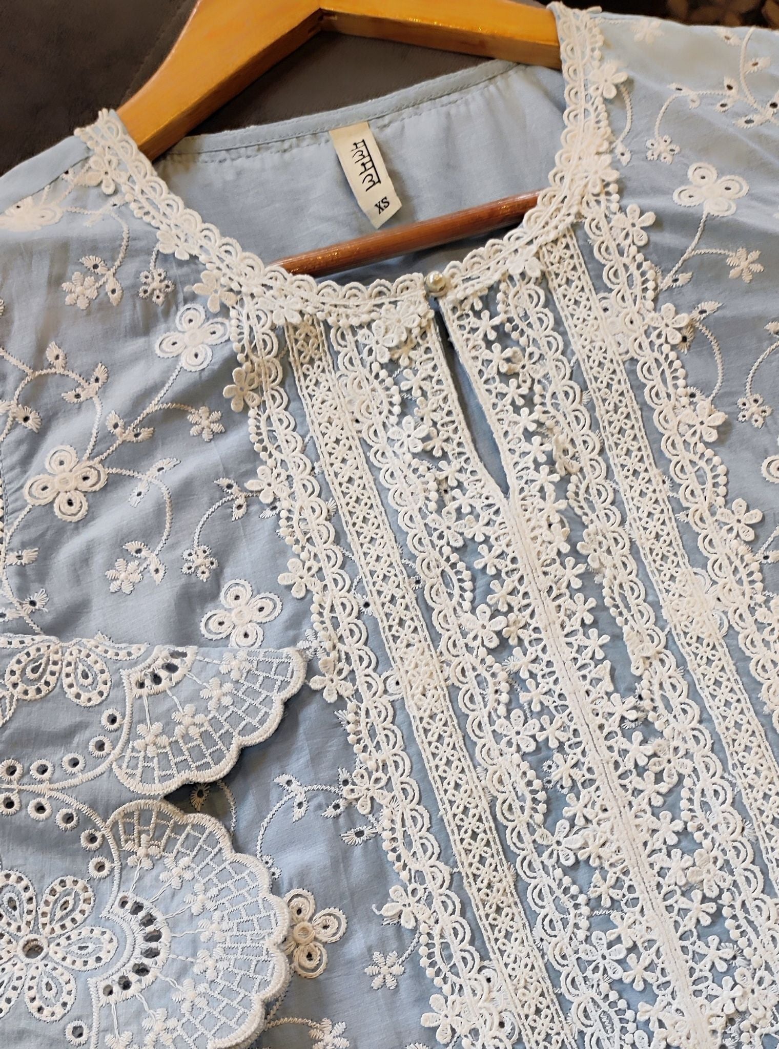 Gauri Cotton Light Blue Kurta Set