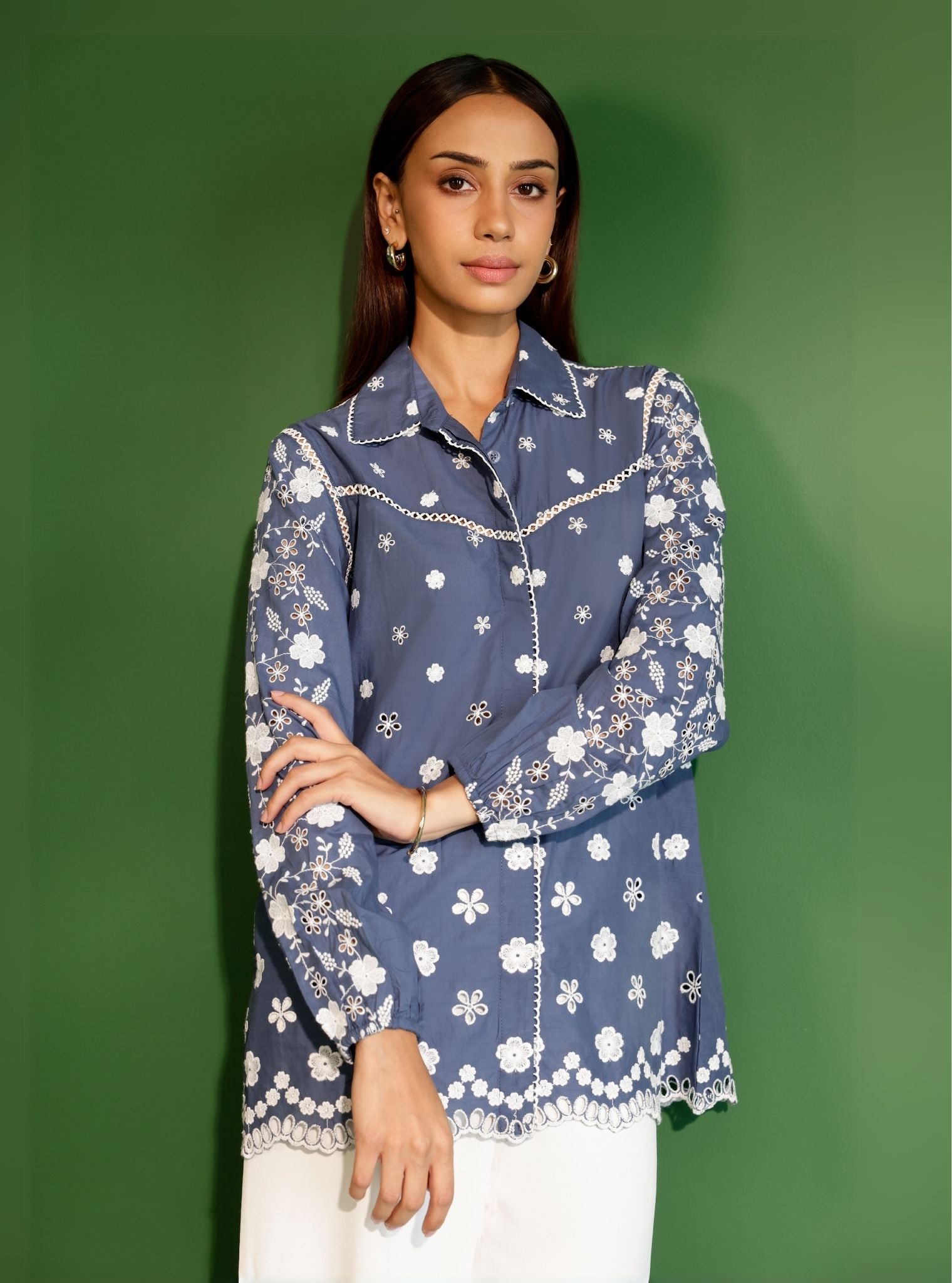 Blaine Cotton Navy Shirt