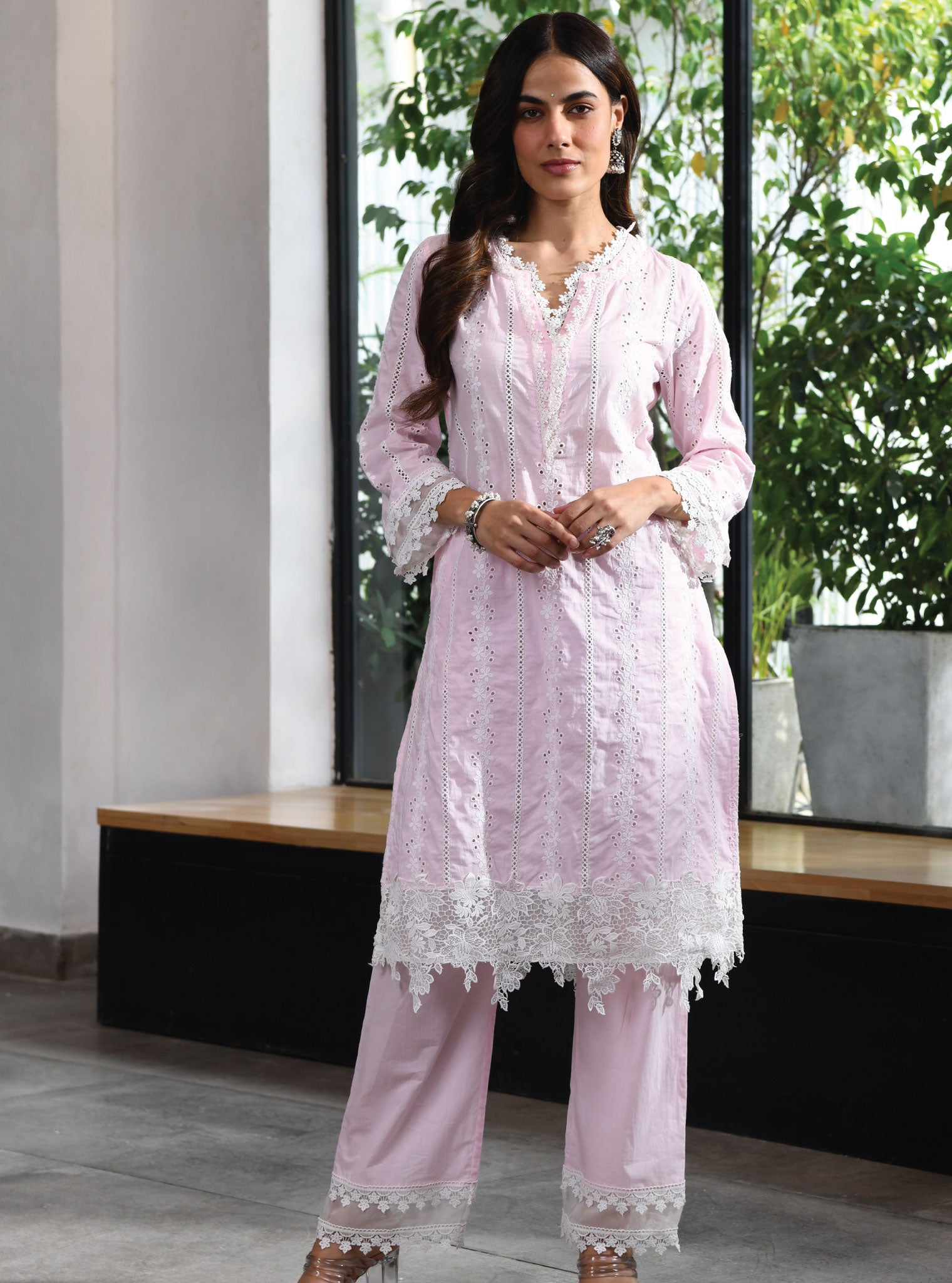 Barnet Cotton Pink Kurta Set