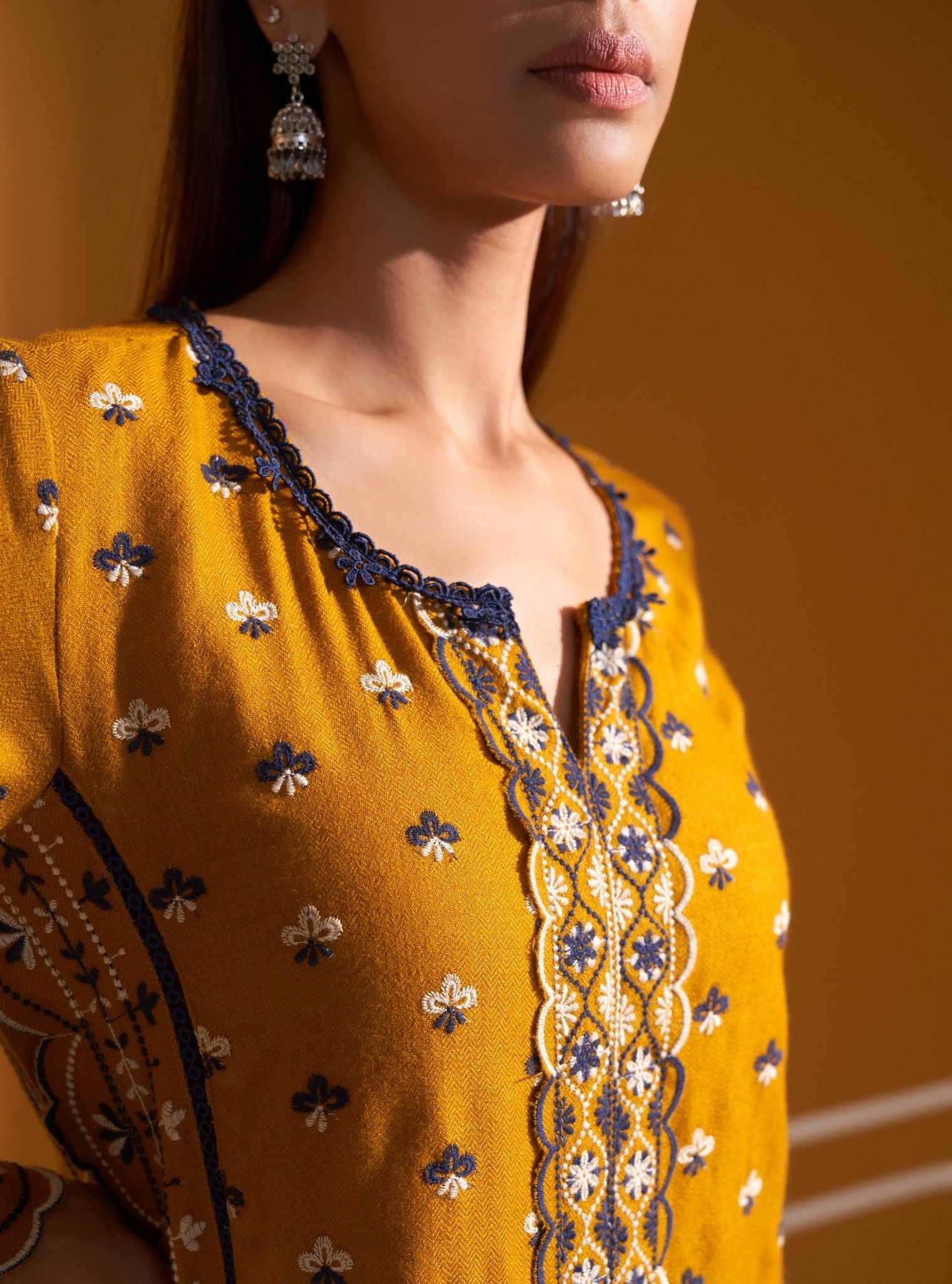Tate Wool Mustard Kurta Set