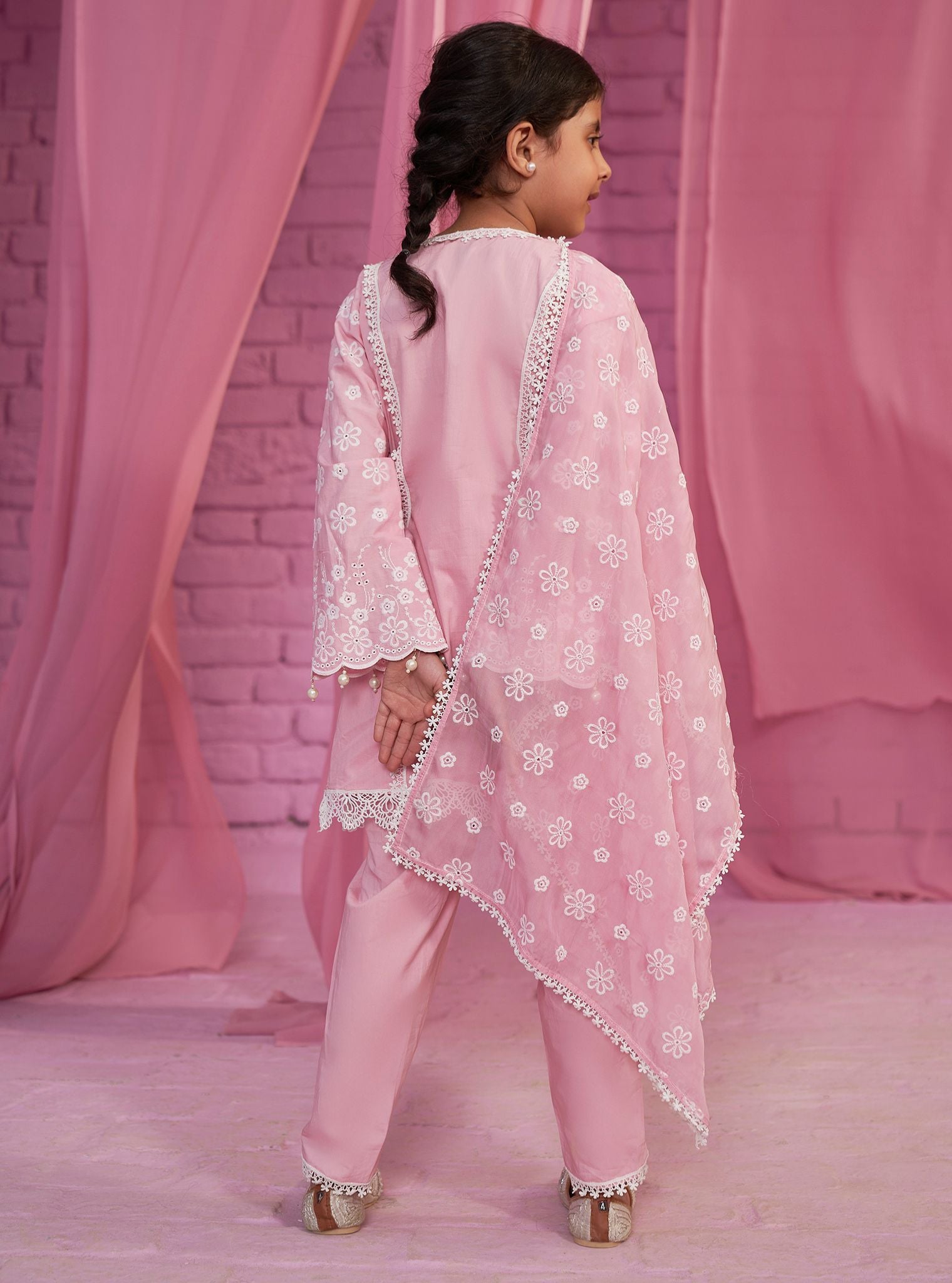 Elin Cotton Pink Kurta Set