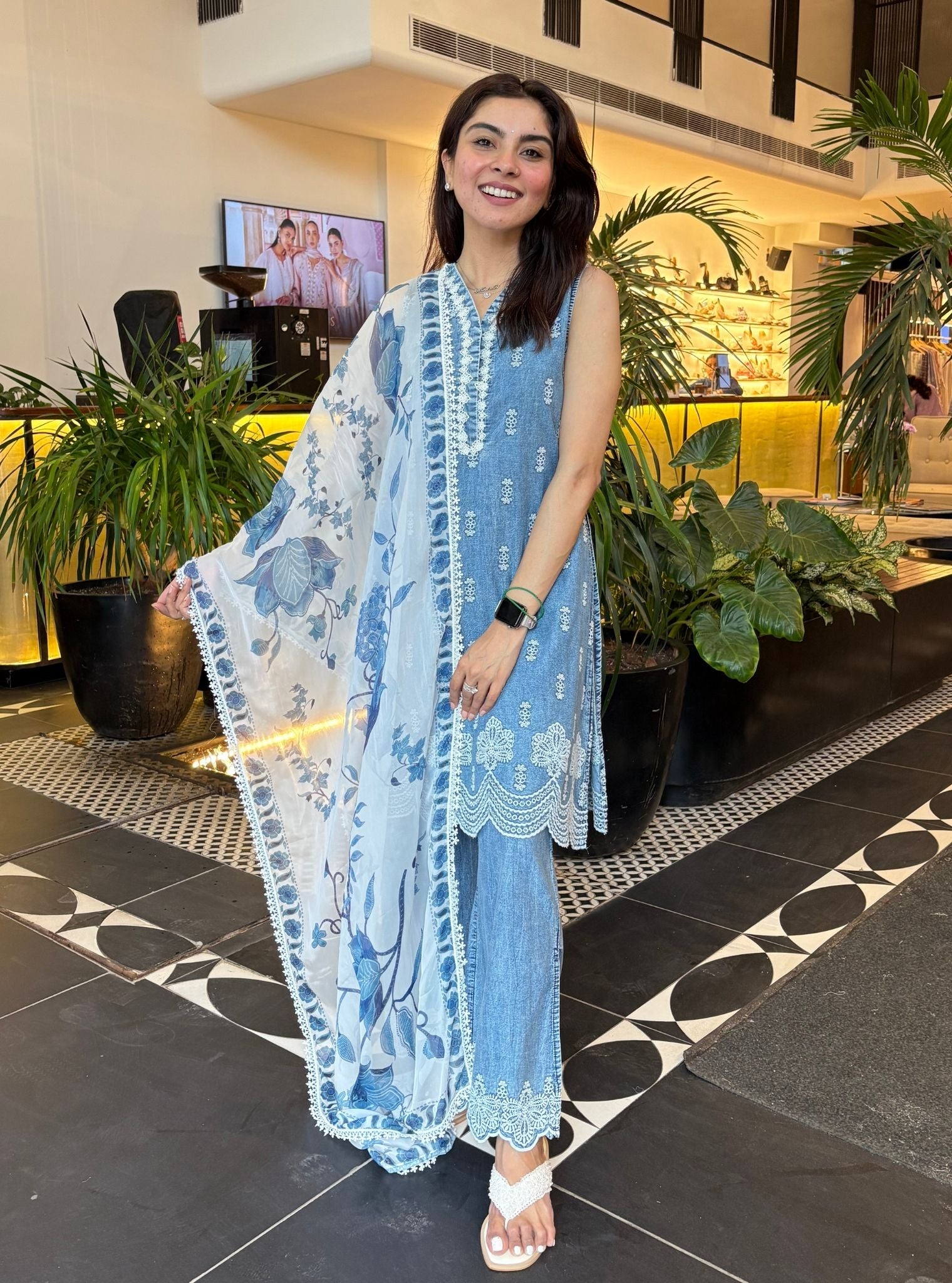 Dante Denim Blue Kurta Set