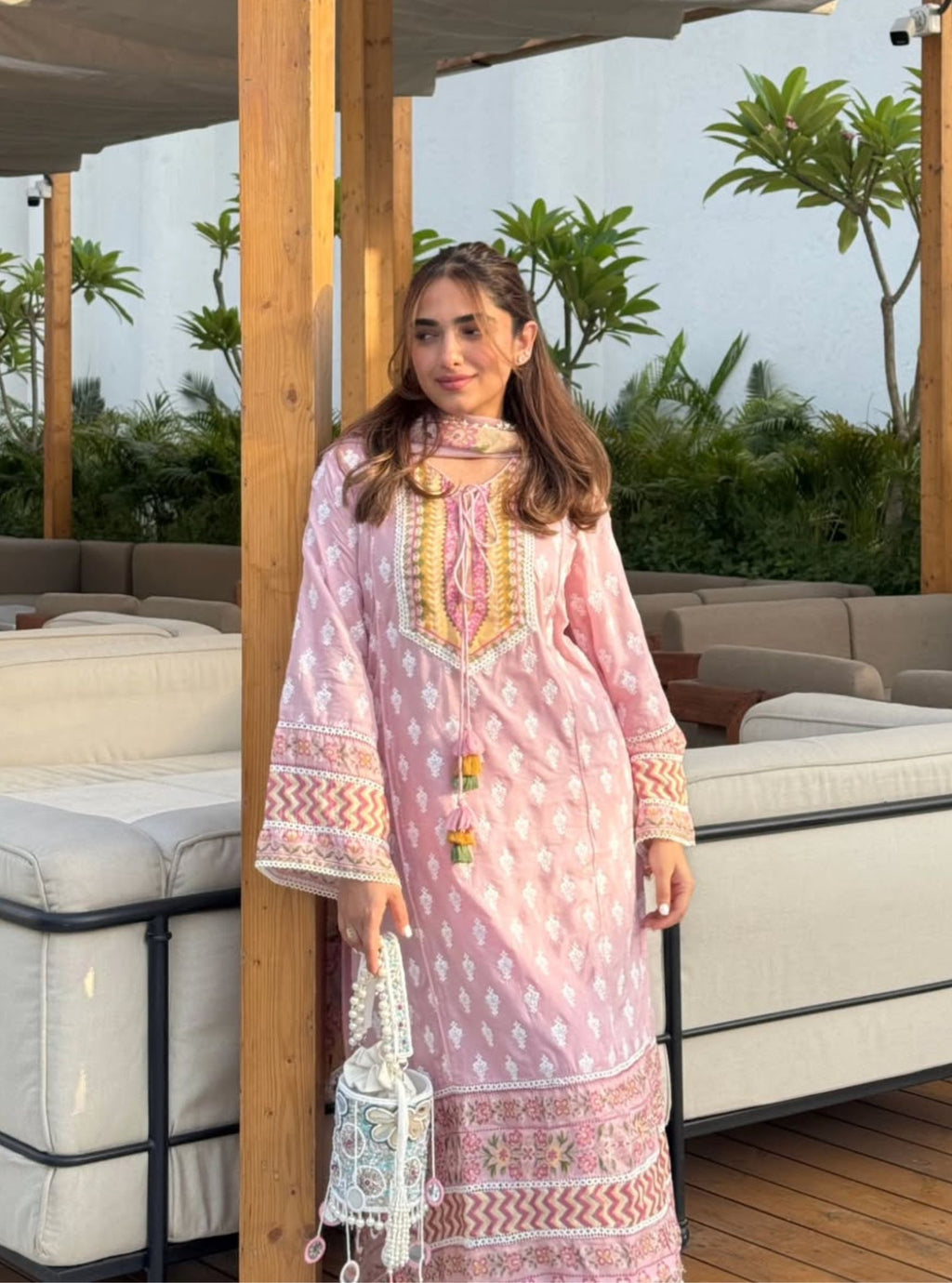 Jaithra Ombre Lawn Pink Kurta Set