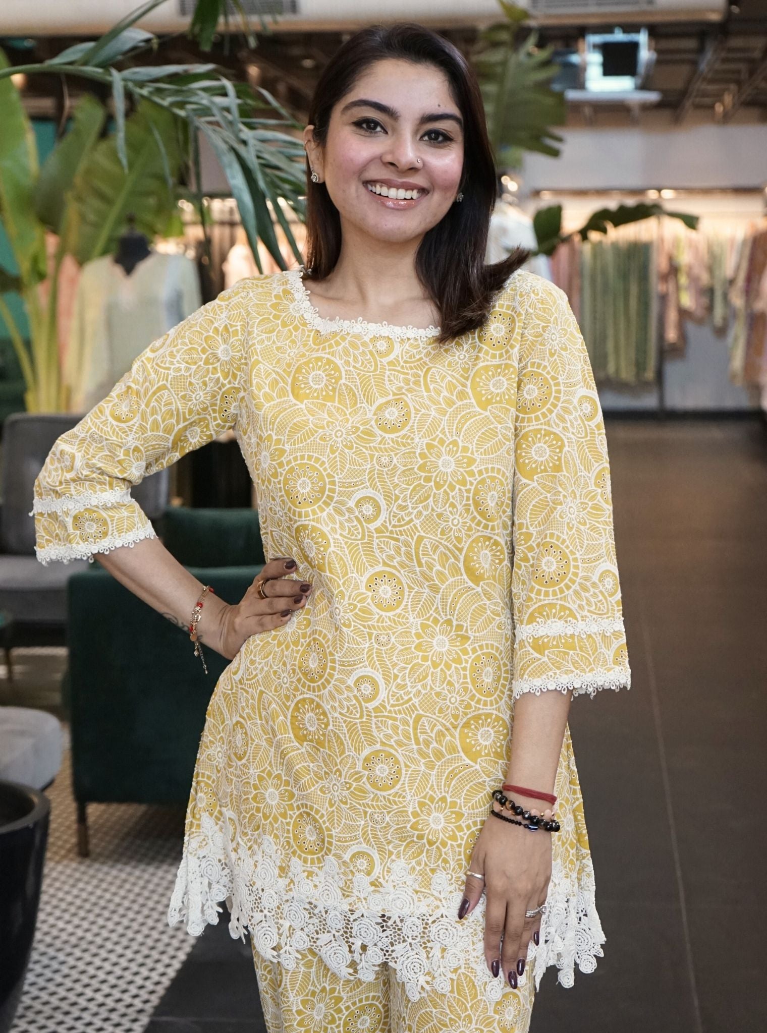 Banska Cotton Mustard Co-ord Set