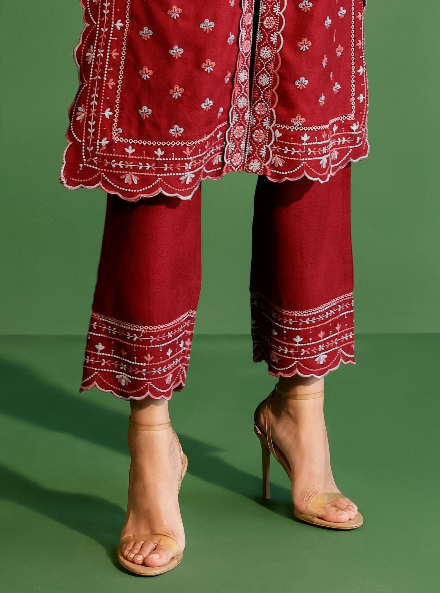 Tate Wool Wine Kurta Set