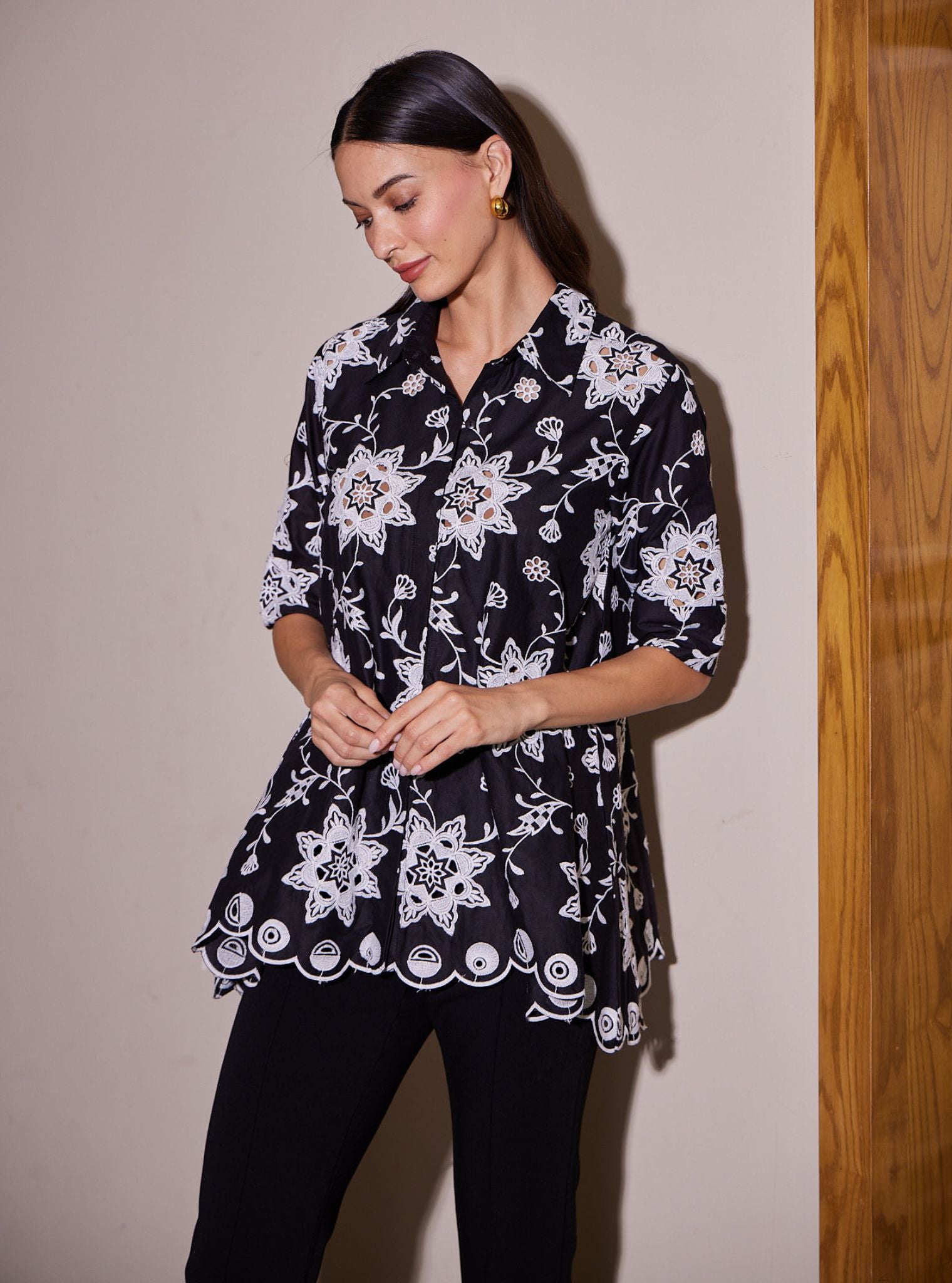 Eve Iconic Cotton Black Shirt