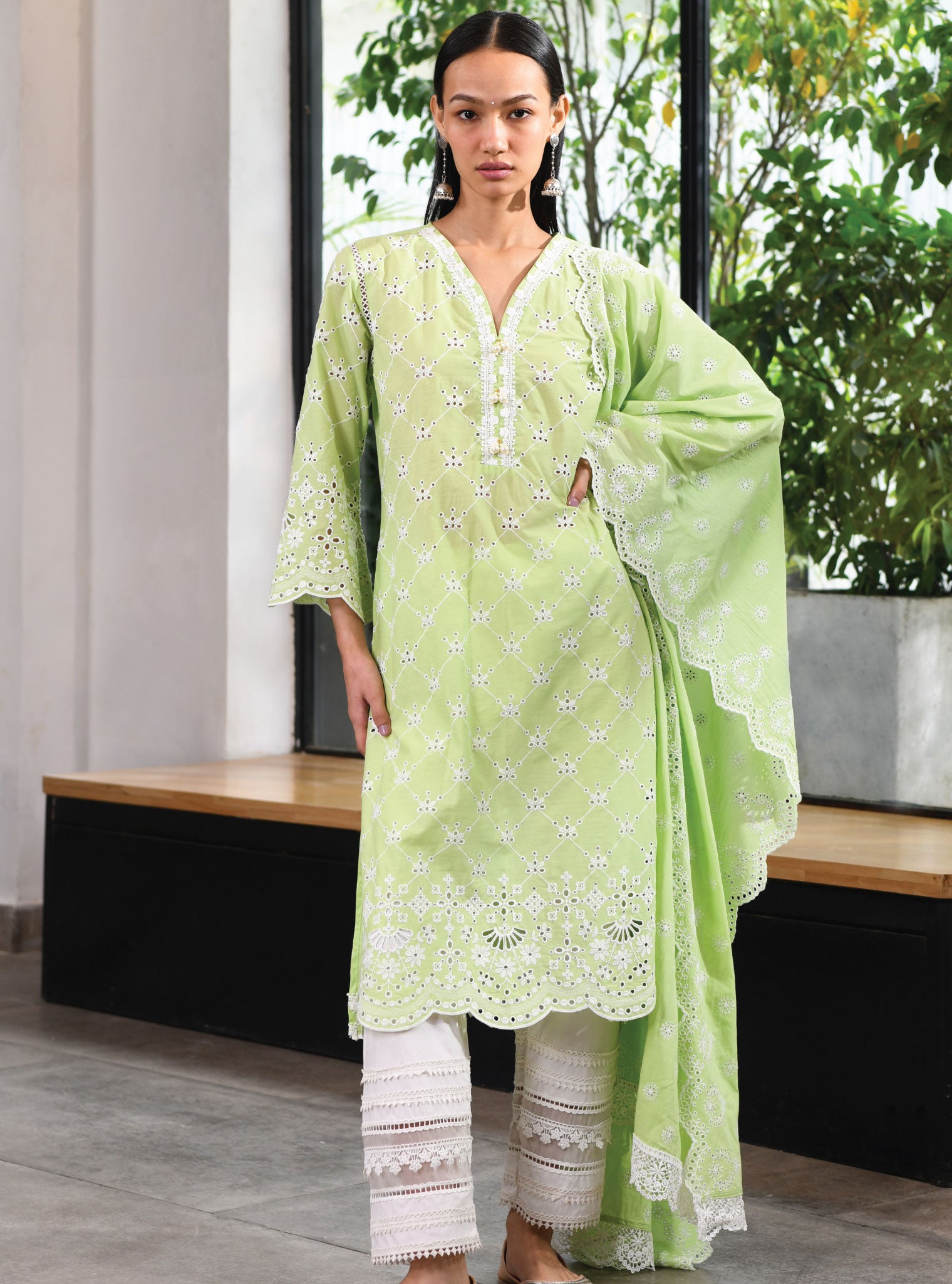 Perth Cotton Green Kurta Set