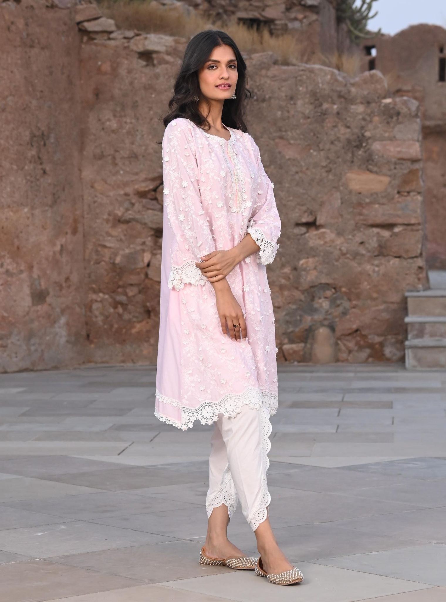 Baybreeze Cotton Pink Kurta Set