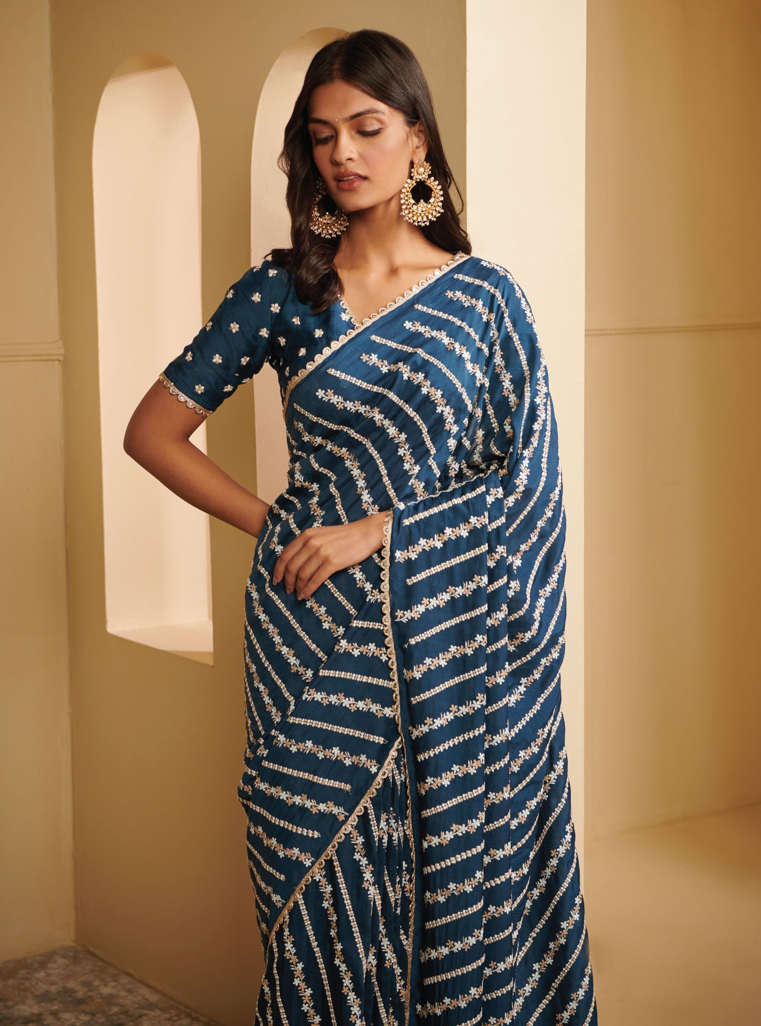 Niska Silk Navy Saree