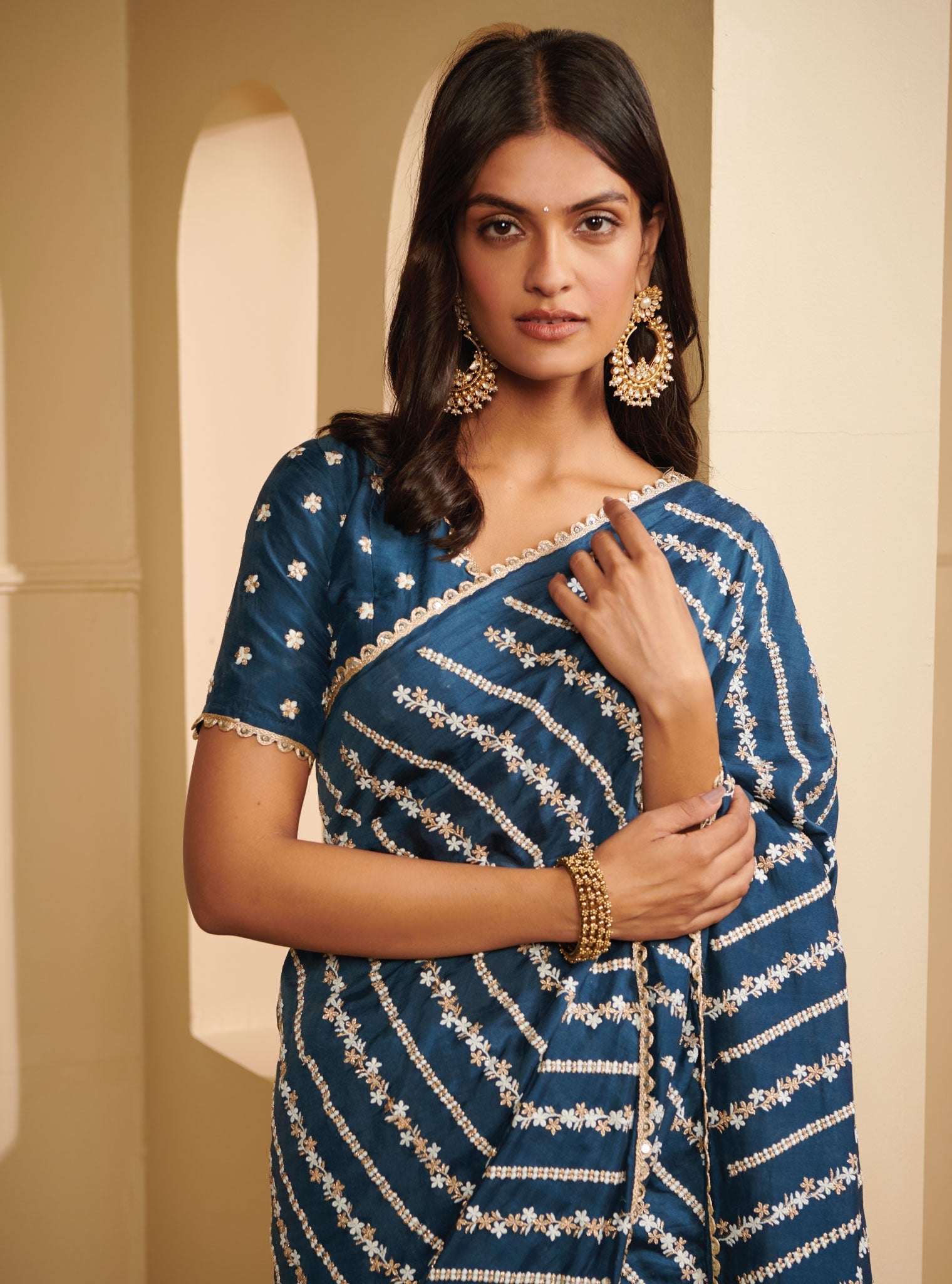 Niska Silk Navy Saree