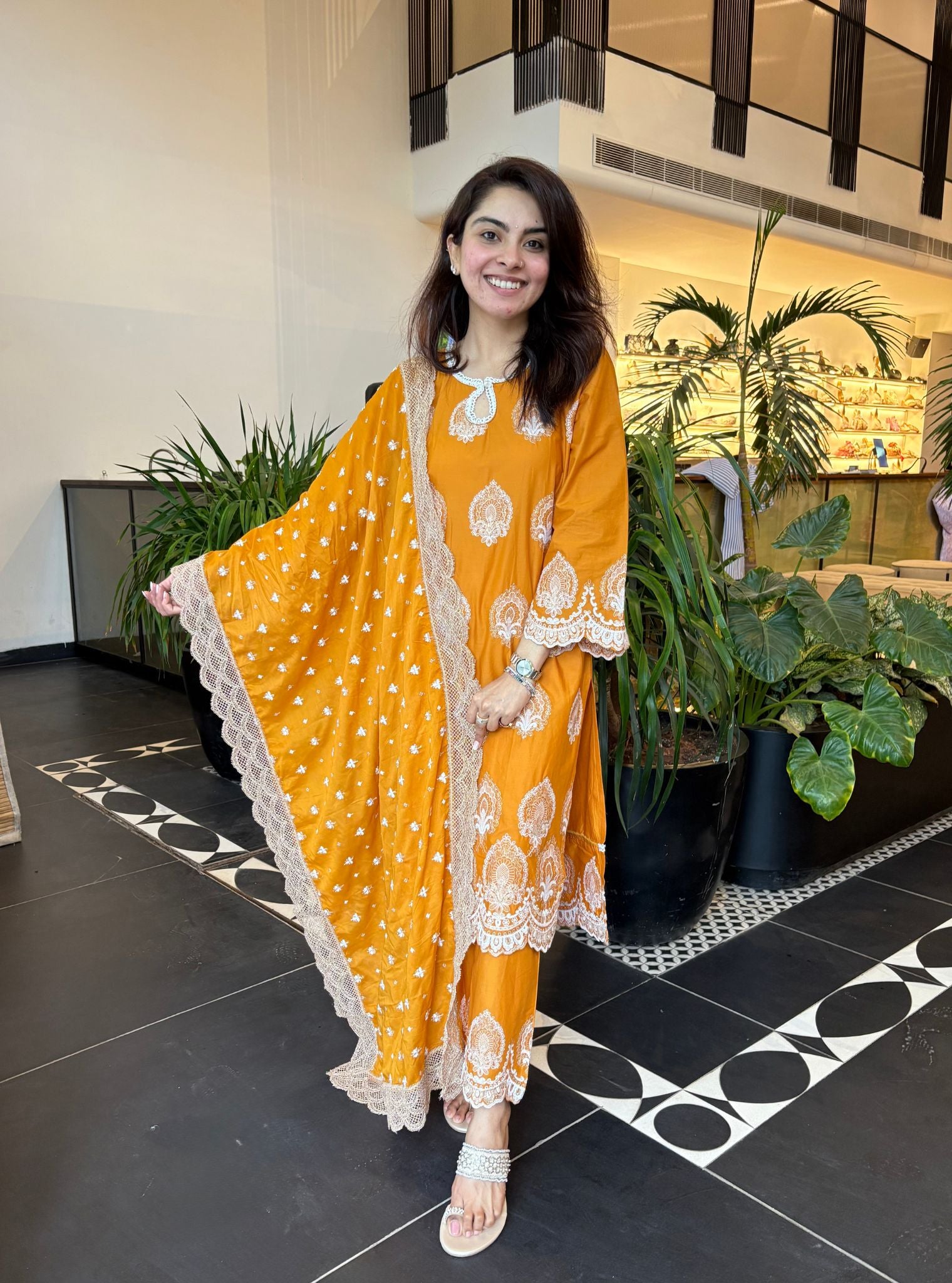 Sydney Cotton Orange Kurta Set