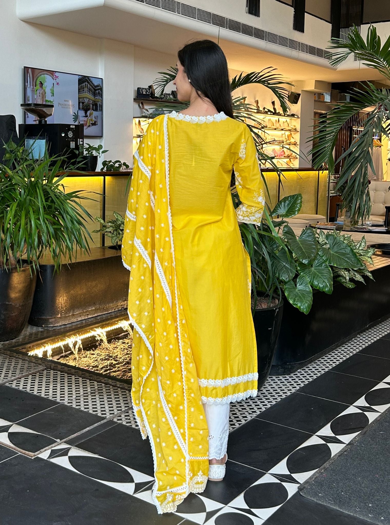 Perla Supima Cotton Kurta With Satari White Pant