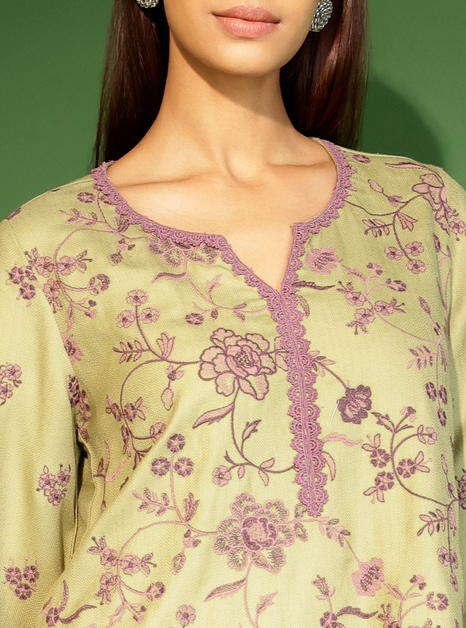 Juno Wool Green Kurta Set