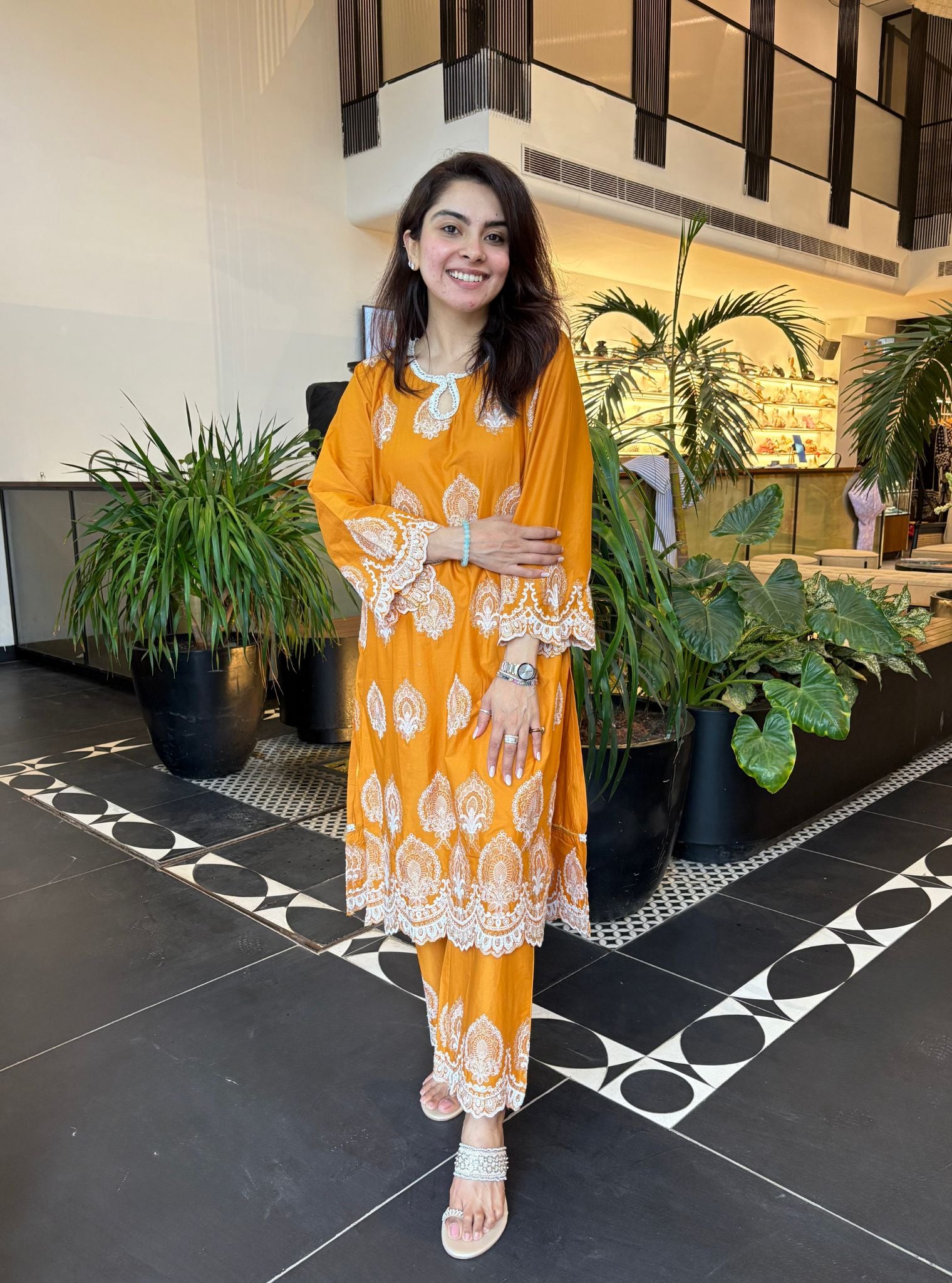 Sydney Cotton Orange Kurta Set