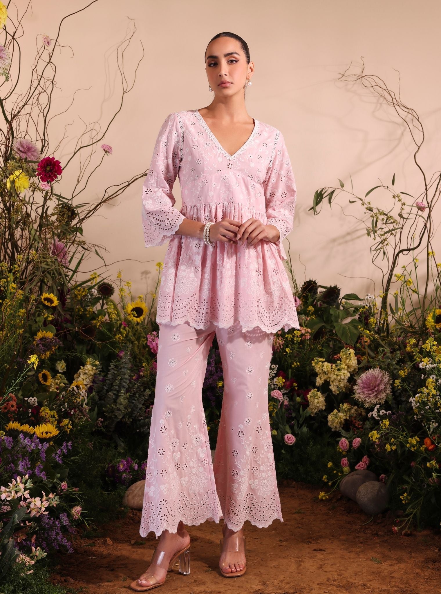 Dica Cotton Light Pink Co-ord Set