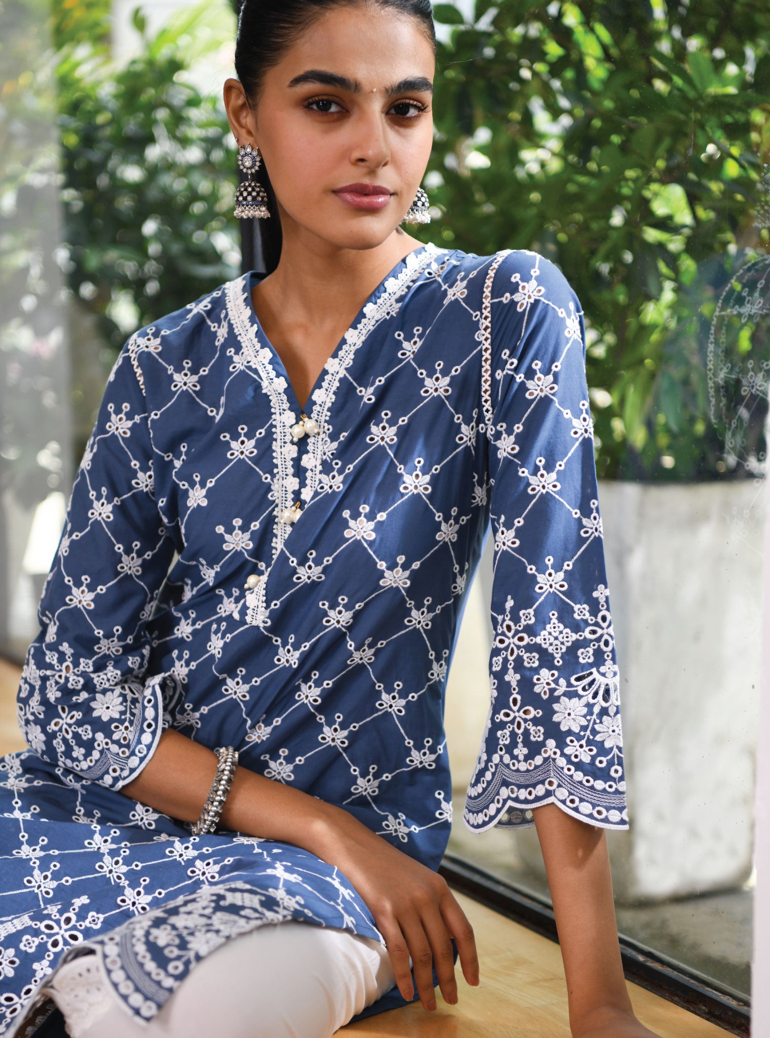 Perth Cotton Navy Kurta Set