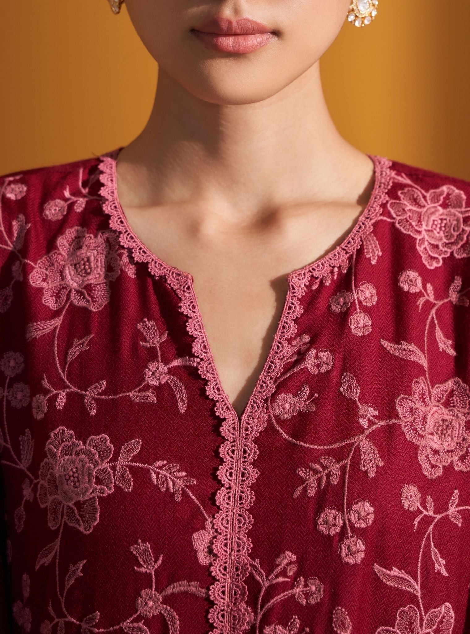 Juno Wool Wine Kurta Set