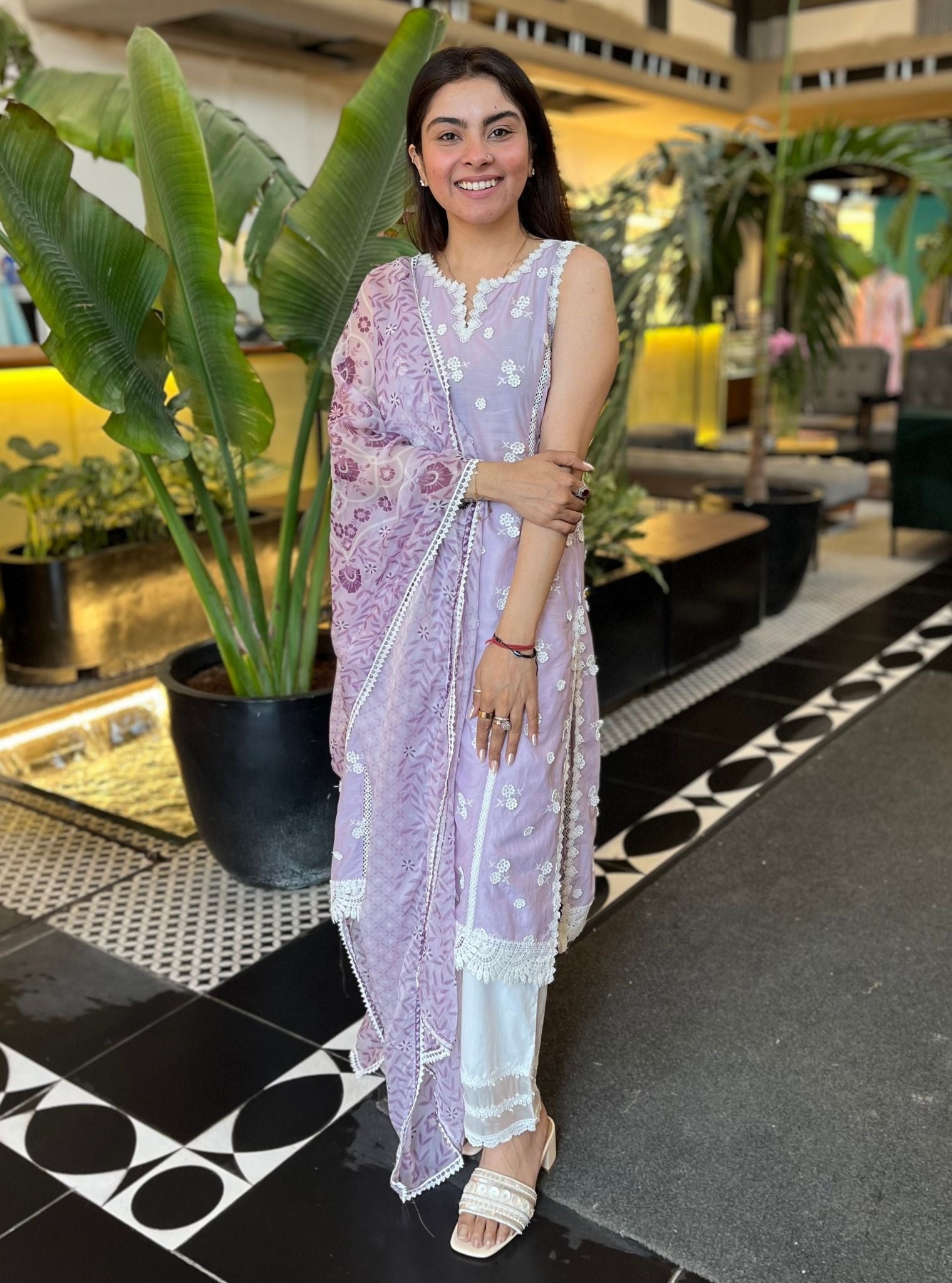 Meha Cotton Lilac Kurta Set