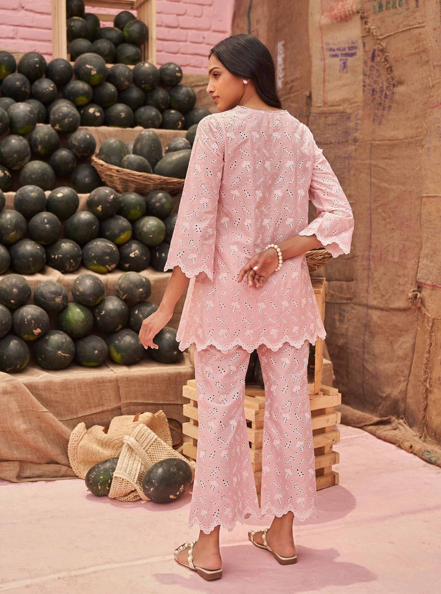 Hannah Cotton Light Pink Co-ord Set