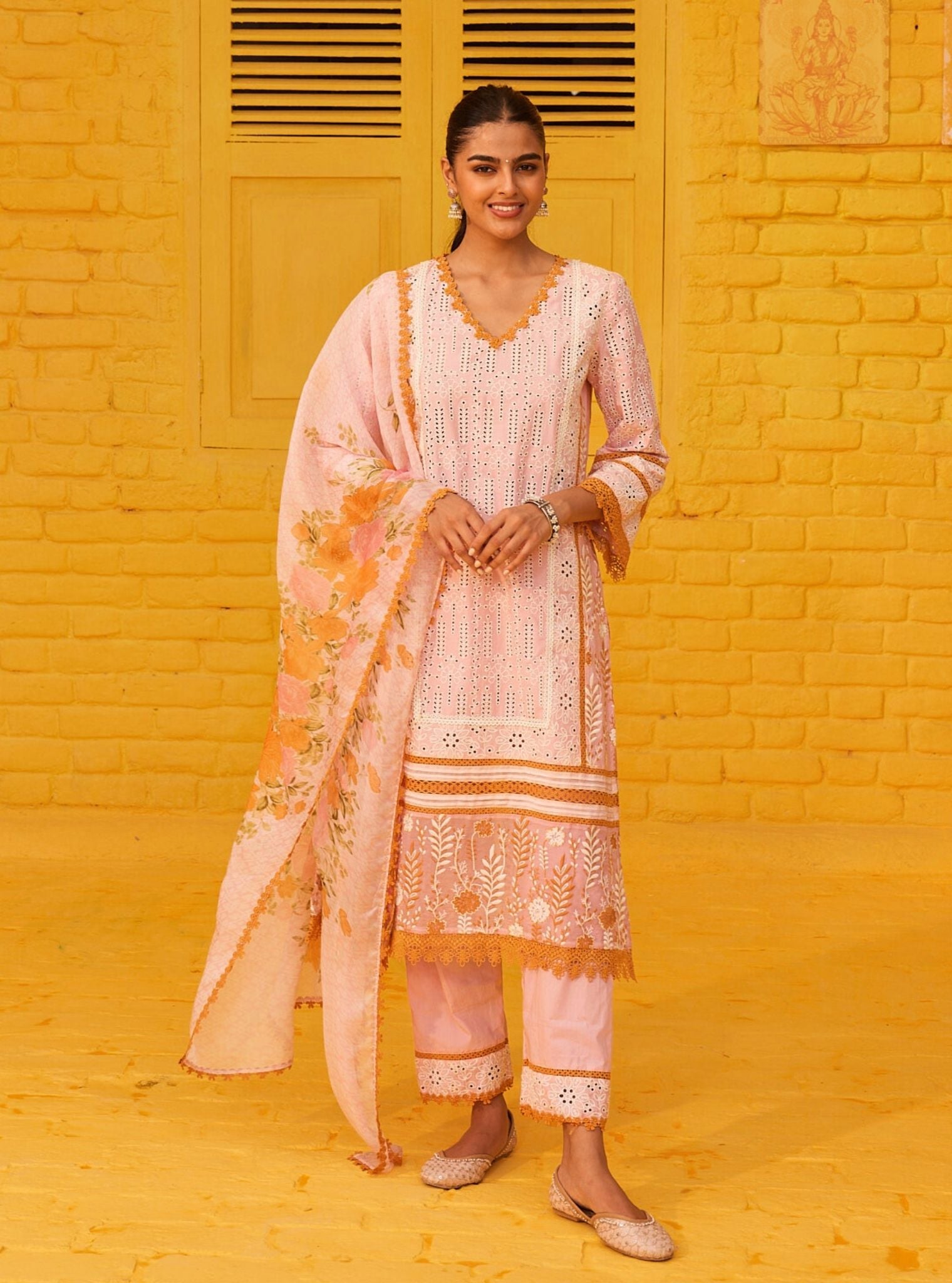 Maithali Cotton Pink Kurta Set