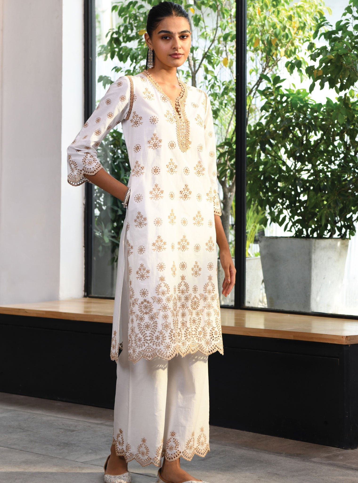 Ripon Cotton White Kurta Set