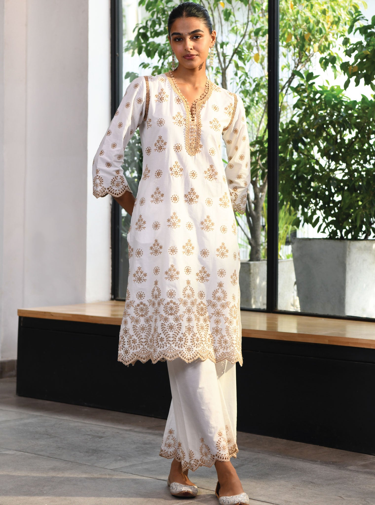 Ripon Cotton White Kurta Set