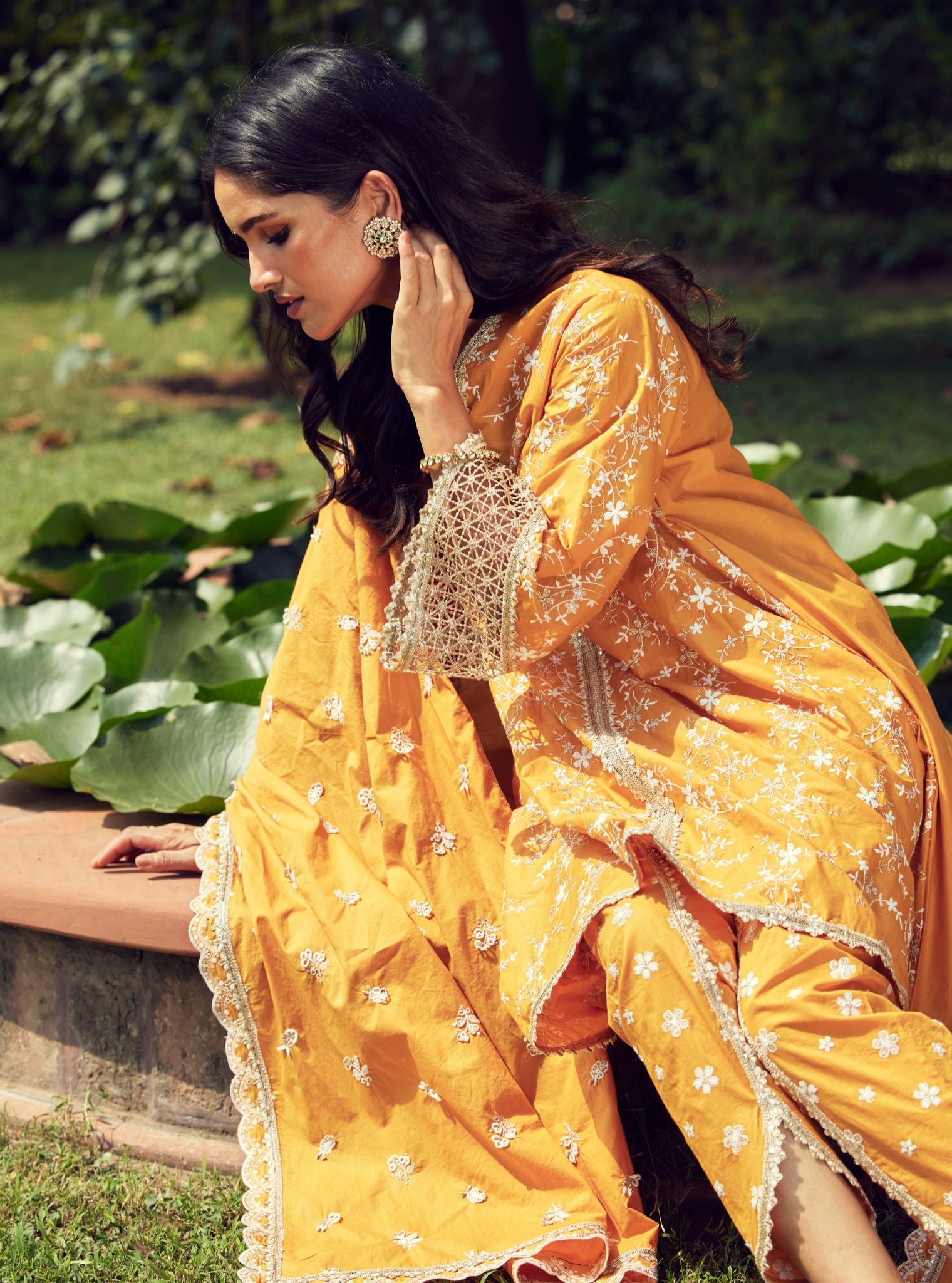 Avira Cotton Orange Kurta Set