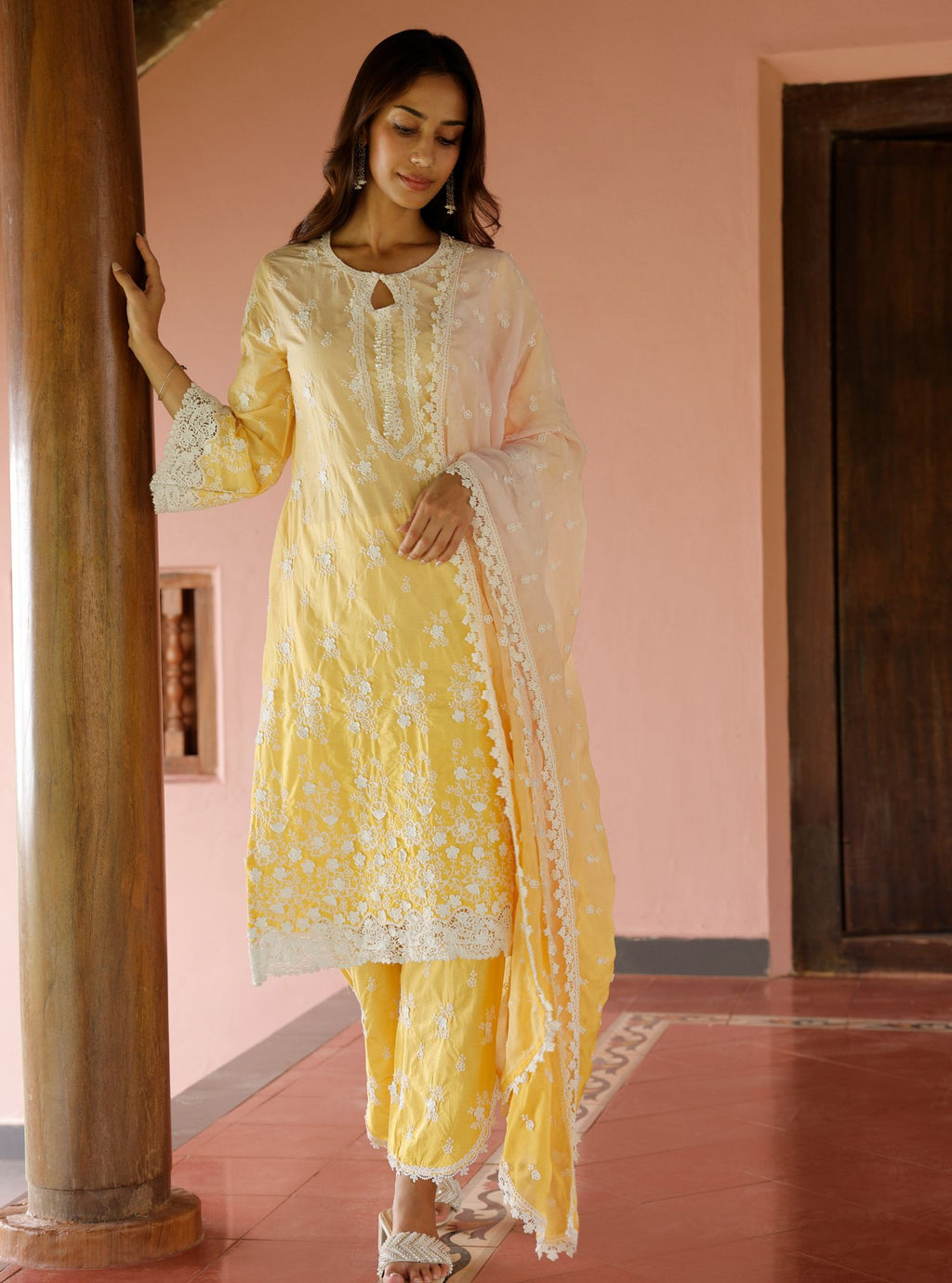 Baybreeze Supima Cotton Yellow Kurta Set