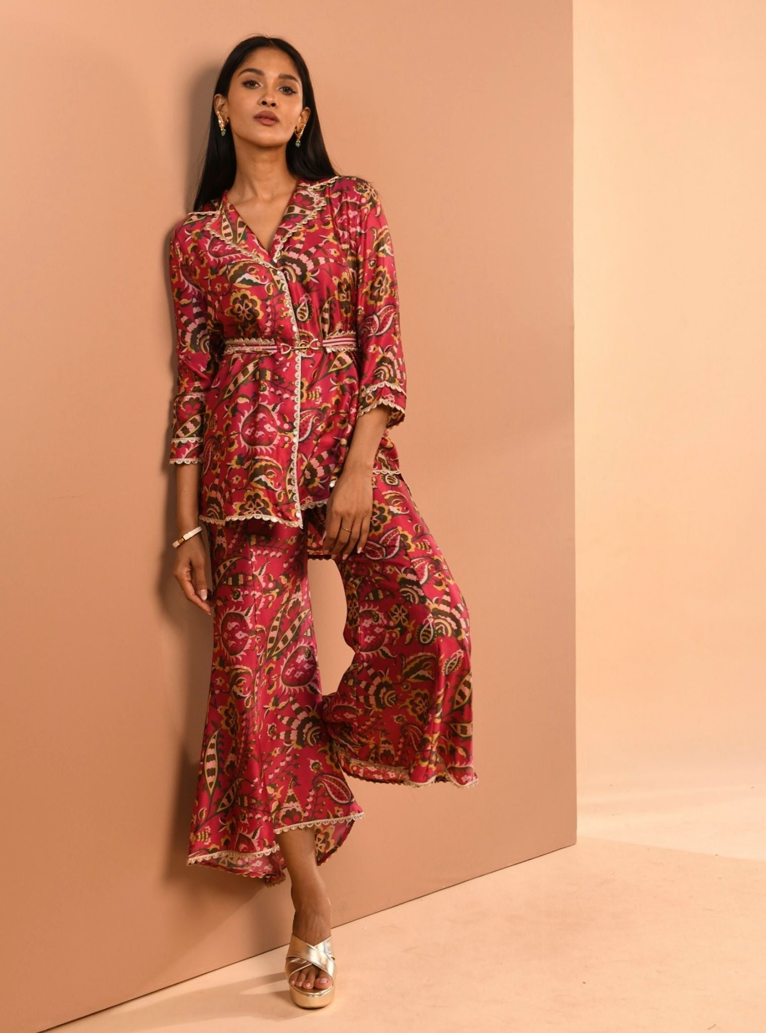 Bree Cupro Fuchsia Kurta Set
