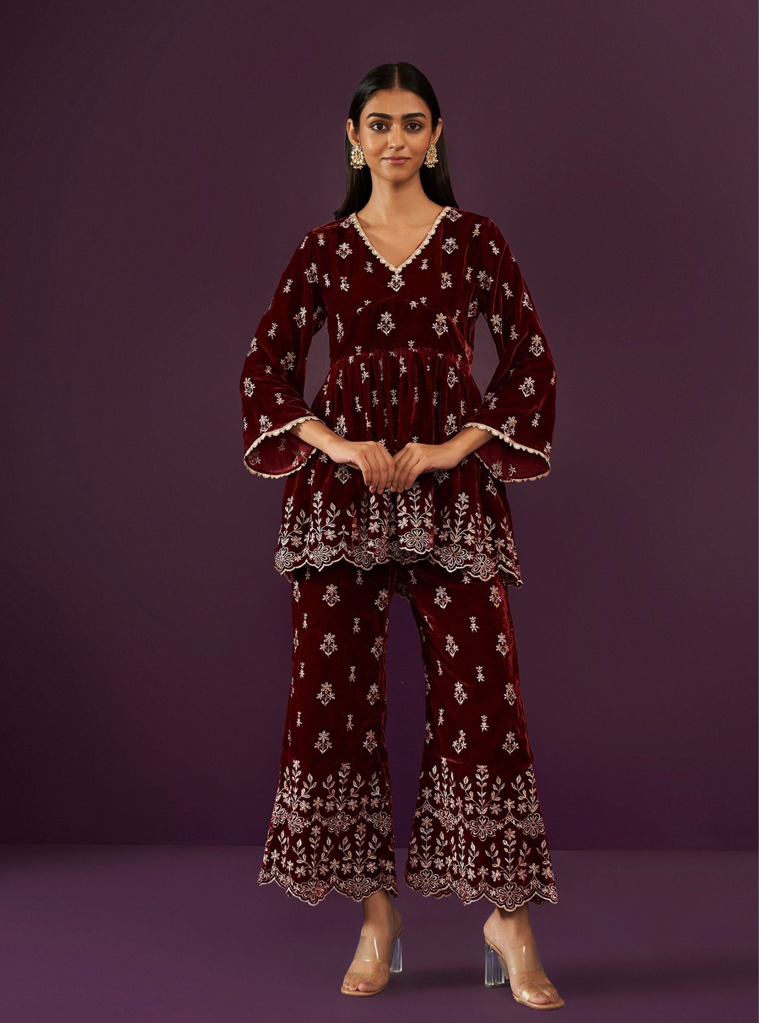 Kessie Velvet Wine Top Set