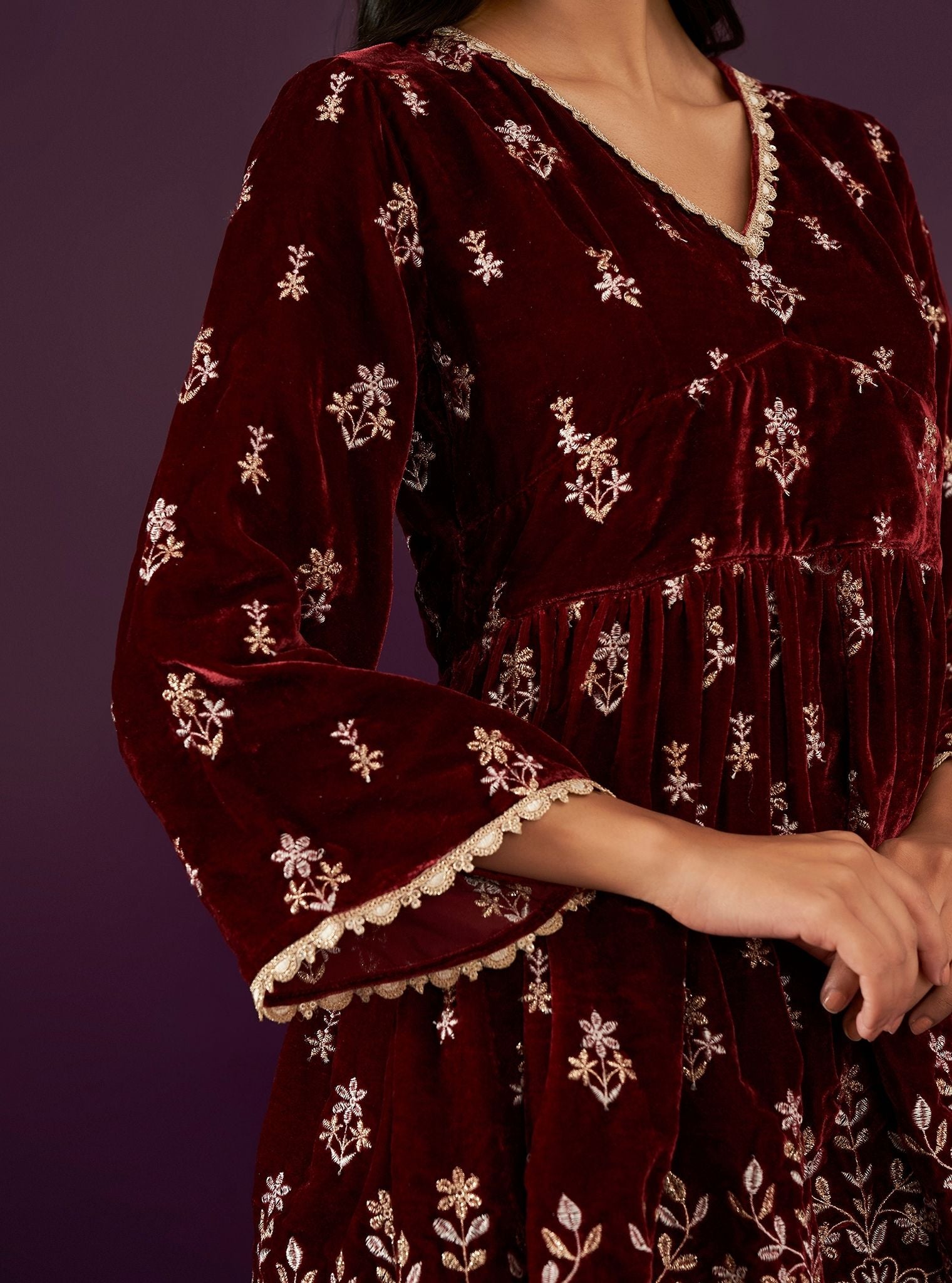 Kessie Velvet Wine Top Set